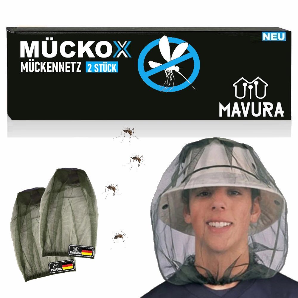 MAVURA Moskitonetz MÜCKOX Kopfnetz Mückennetz Mückenschleier Moskito  Mückenschutzhaube, Moskitonetz Insektenschutz Kopfschutz Netz [2er Set]