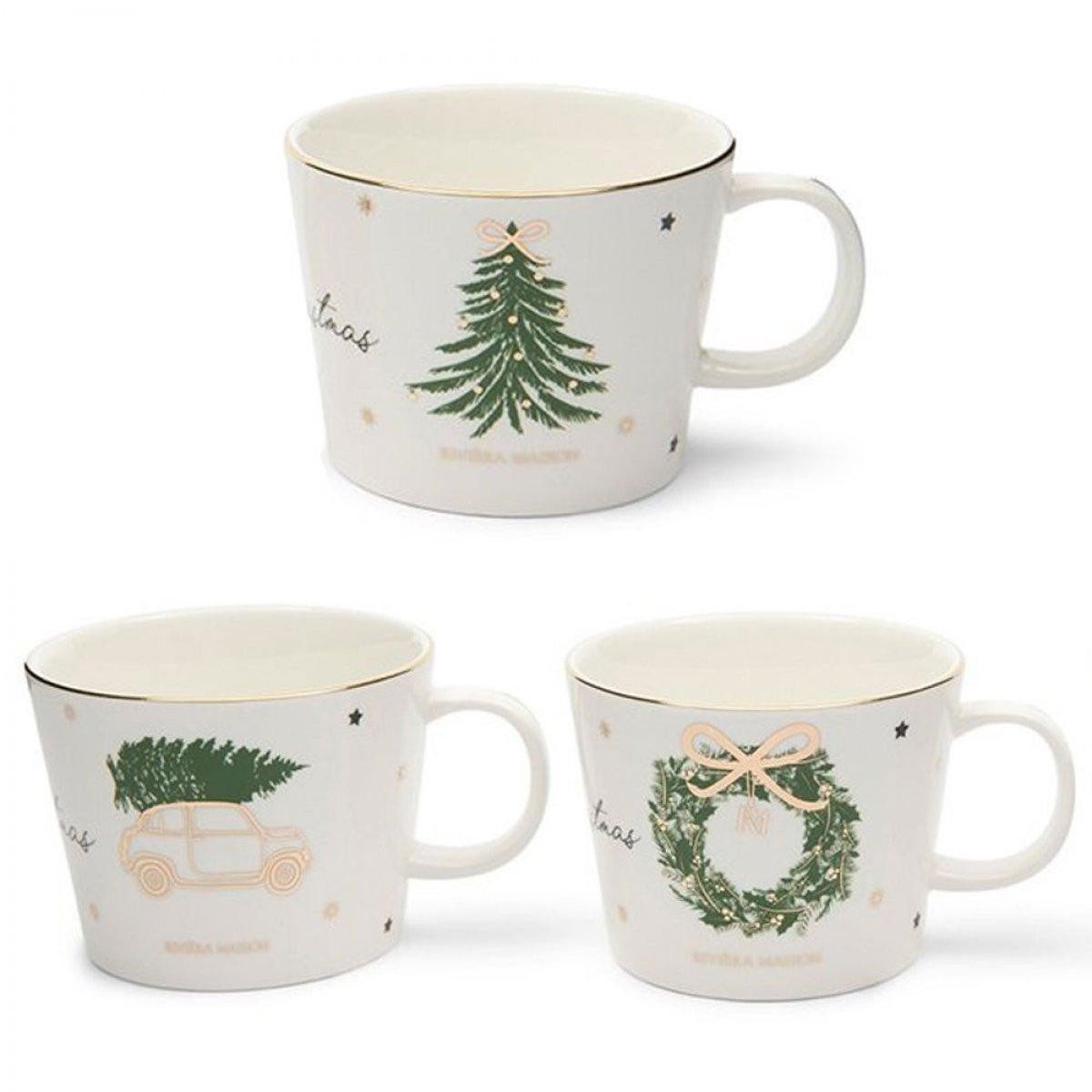 Rivièra Maison Geschirr Henkelbecher Tasse Joyful Christmas Mug (3er-Set) günstig online kaufen