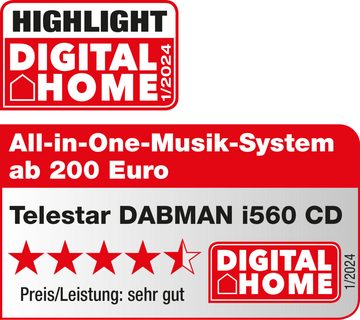 IMPERIAL by TELESTAR DABMAN i560 CD DAB+/UKW und Internet HiFi-Baustein CD-Player Audio-Receiver (Bluetooth, WLAN, LAN (Ethernet), USB-Aufzeichnungsfunktion)