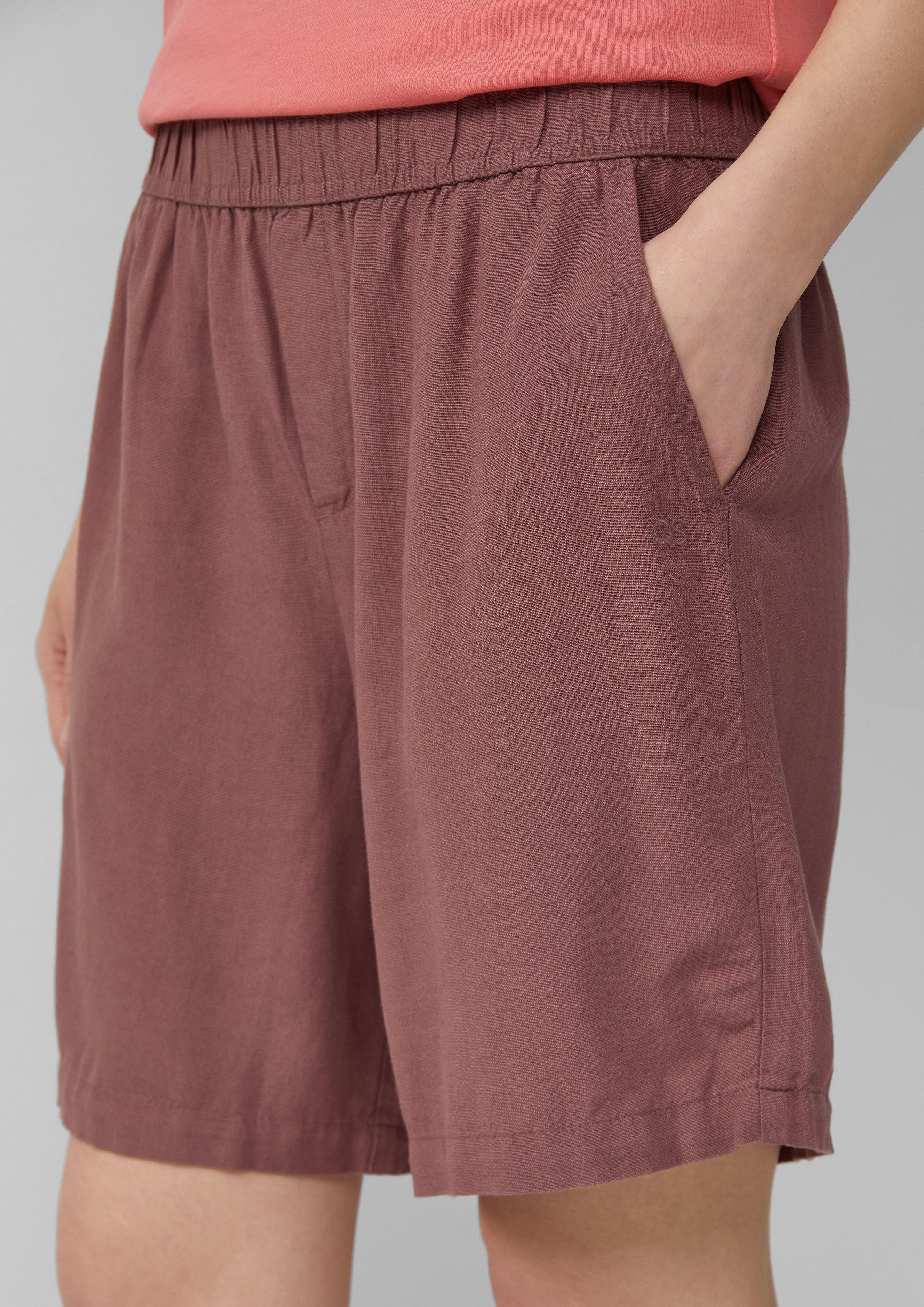 QS Shorts Leinenmix-Shorts mit Elastikbund günstig online kaufen
