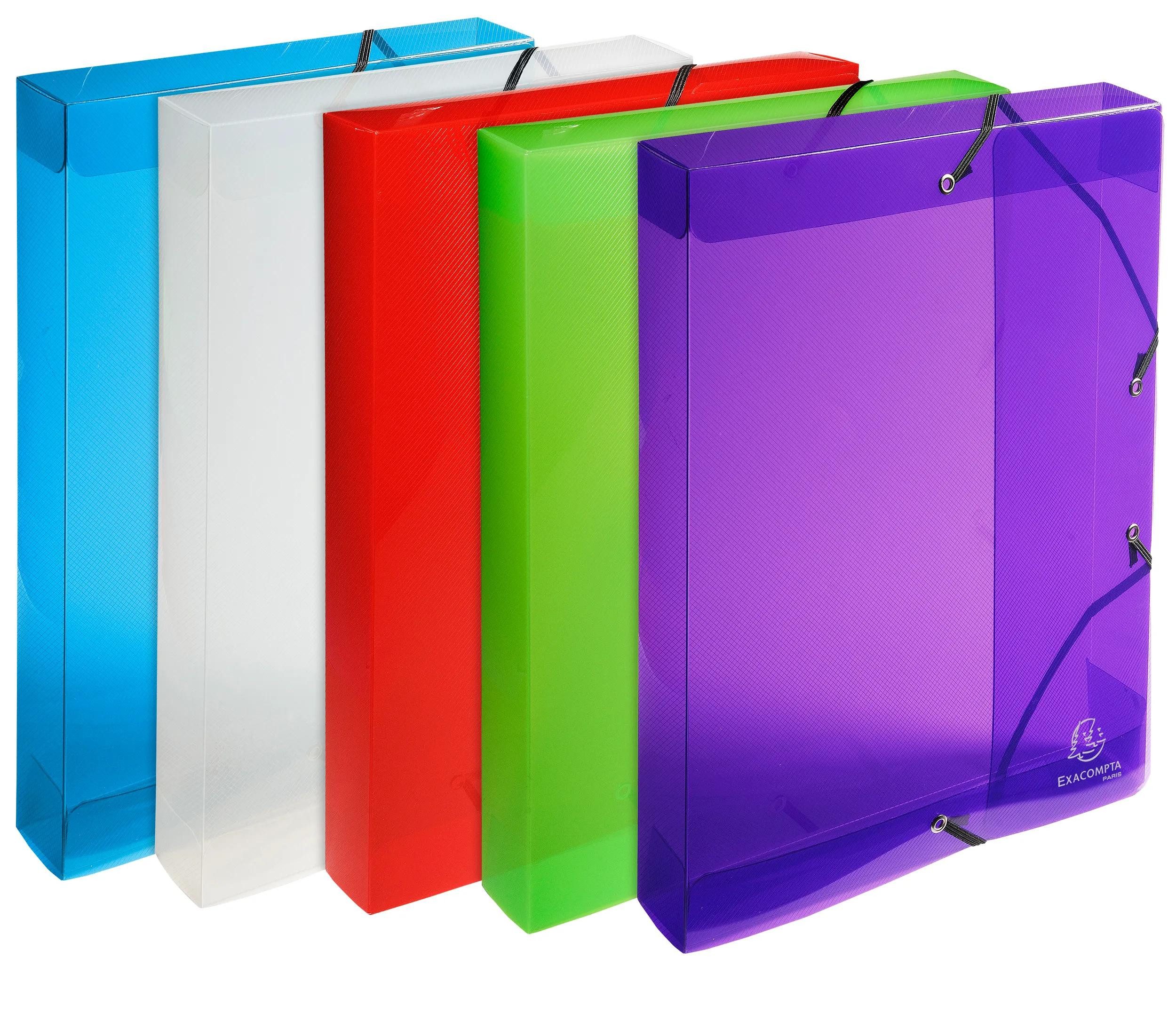 Archivcontainer 8x Archivbox PP 700µ Rücken 40mm 25x33 cm A4 Crystal sortiert 59610E