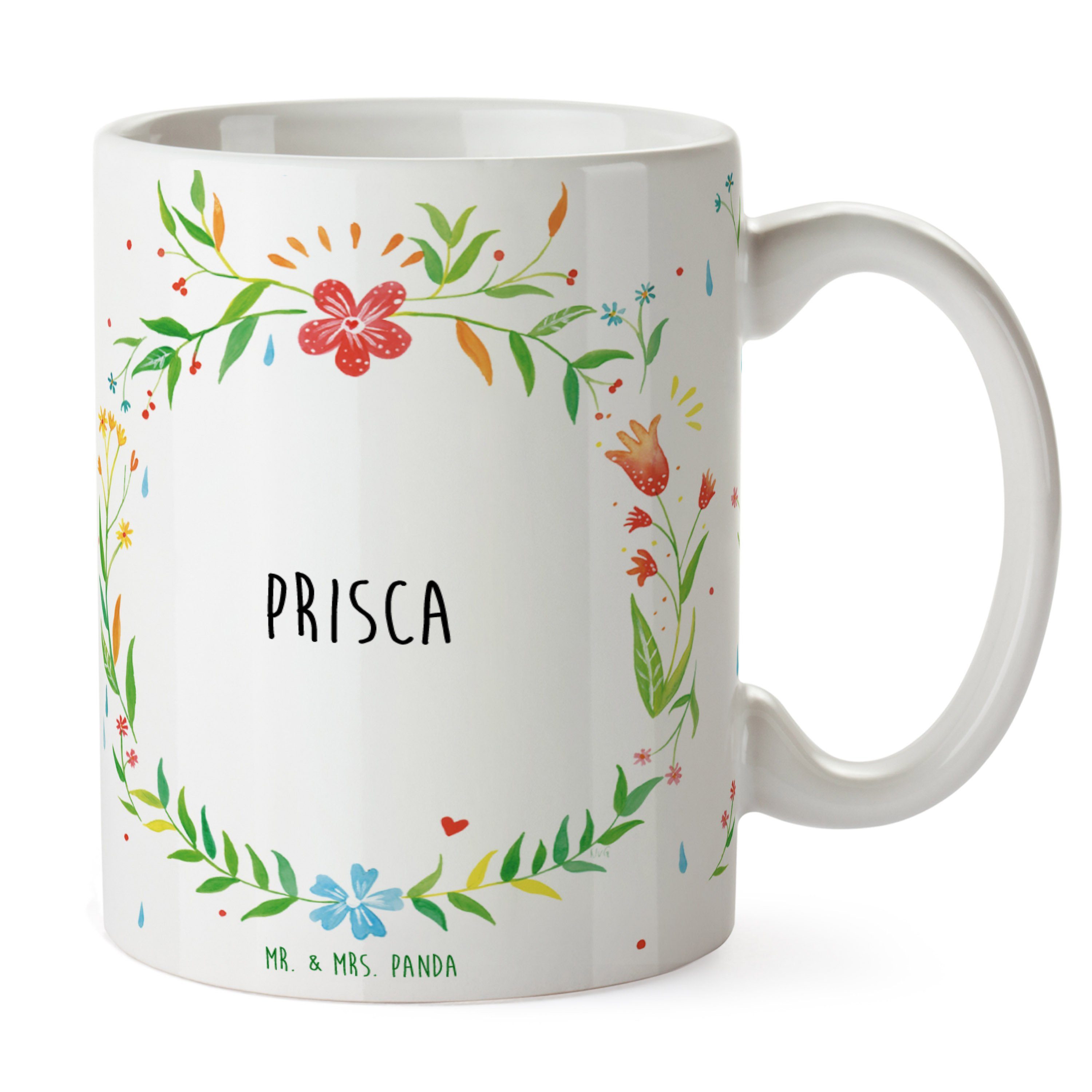 Mr. & Mrs. Panda Tasse Geschenk, Prisca Teetasse, Keramiktasse, Keramik - Büro Kaffee, Becher, Tasse