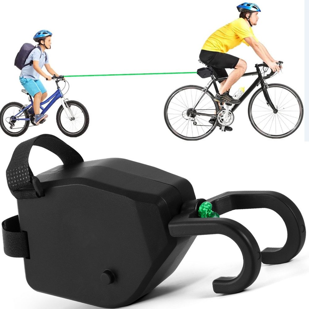BlingBin Fahrrad Zugseil Kinder 2.5m Abschleppseil Elastisch bis 225kg Abschleppseil (1er Set, 1-tlg., 7,3*20,6*10cm, 0-2,5m), Elastisch & stoßdämpfend, mit automatischem Rückzugssystem