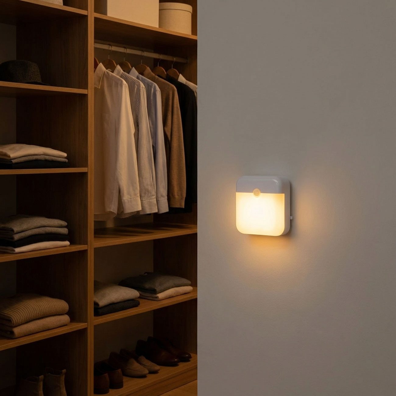 shop'n smile ideoon LED Nachtlicht Bewegungsmelder, Akku, magnetisch, für Schrank & Treppe, LED, Automatikmodus, Helligkeit: 40 lm