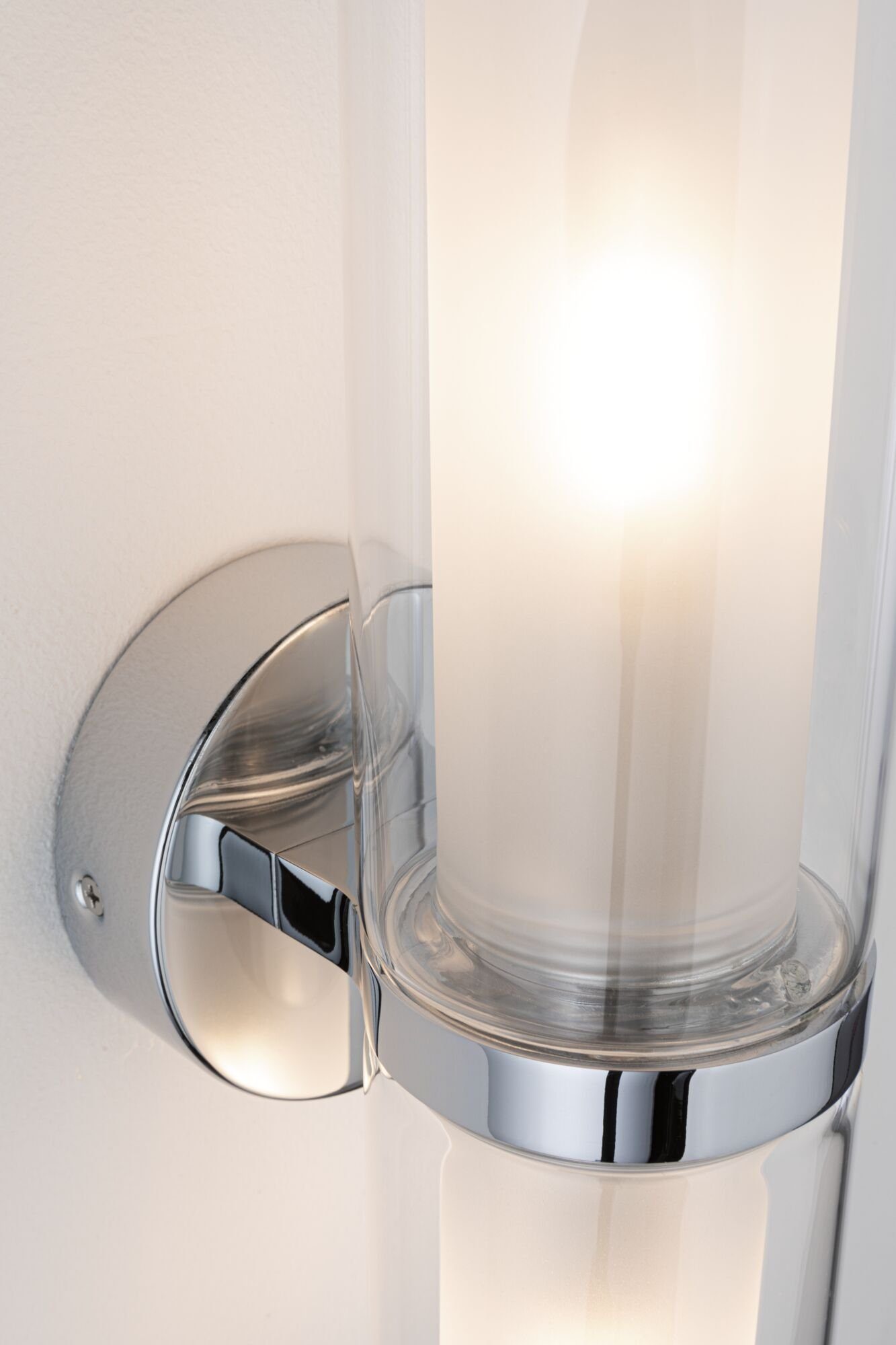 Paulmann Wandleuchte Selection Bathroom Glas/Metall, E14 ohne Chrom IP44 max. 2x20W Leuchtmittel, 230V Luena