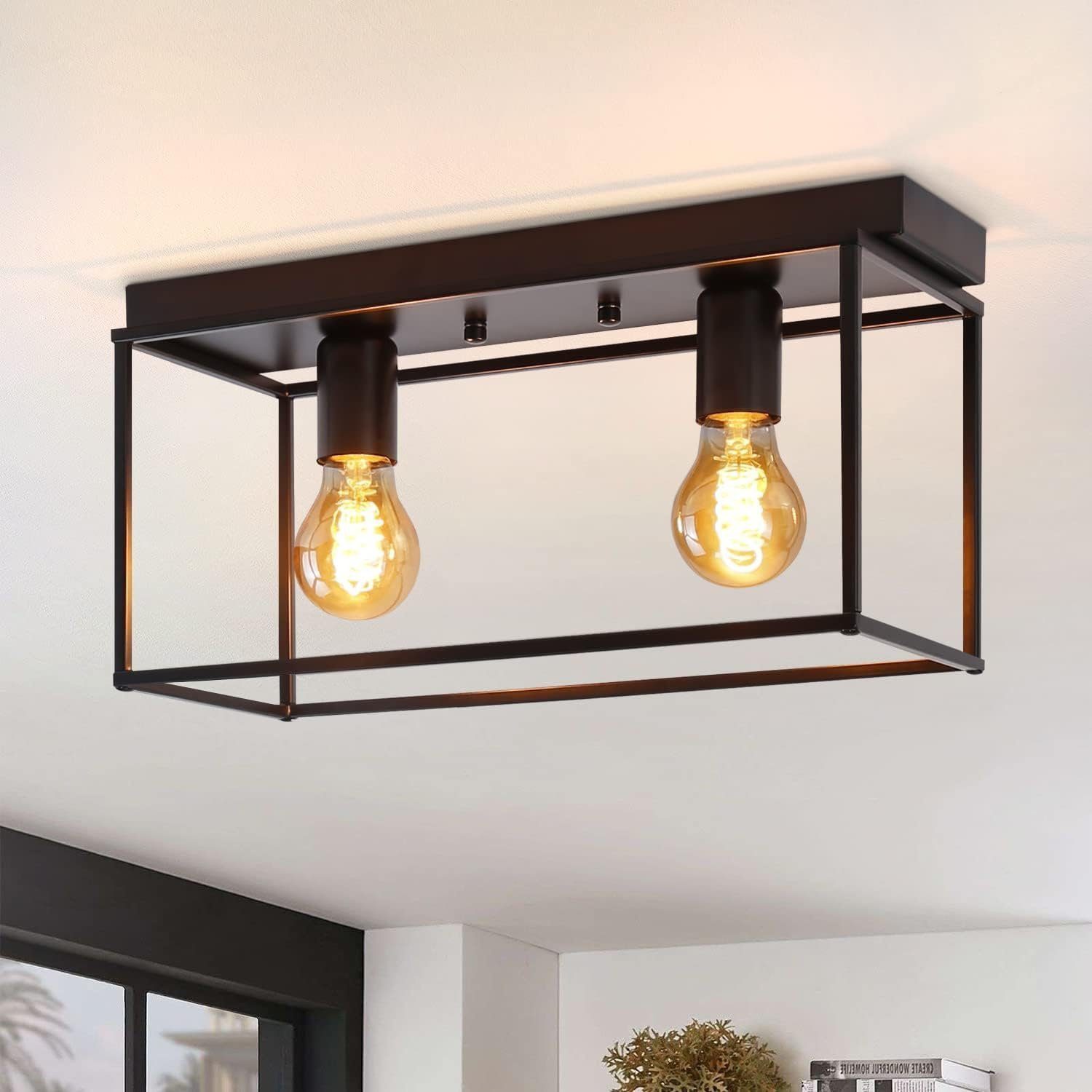 Nettlife Deckenleuchte Schwarz Vintage E27 Deckenlampe günstig online kaufen
