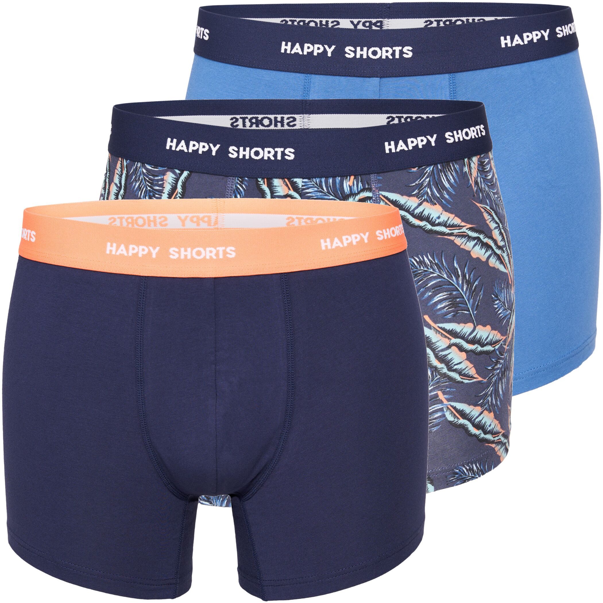 Trunk 3er Pack Happy Shorts Boxershorts Pants Boxer Hawaii Blätter