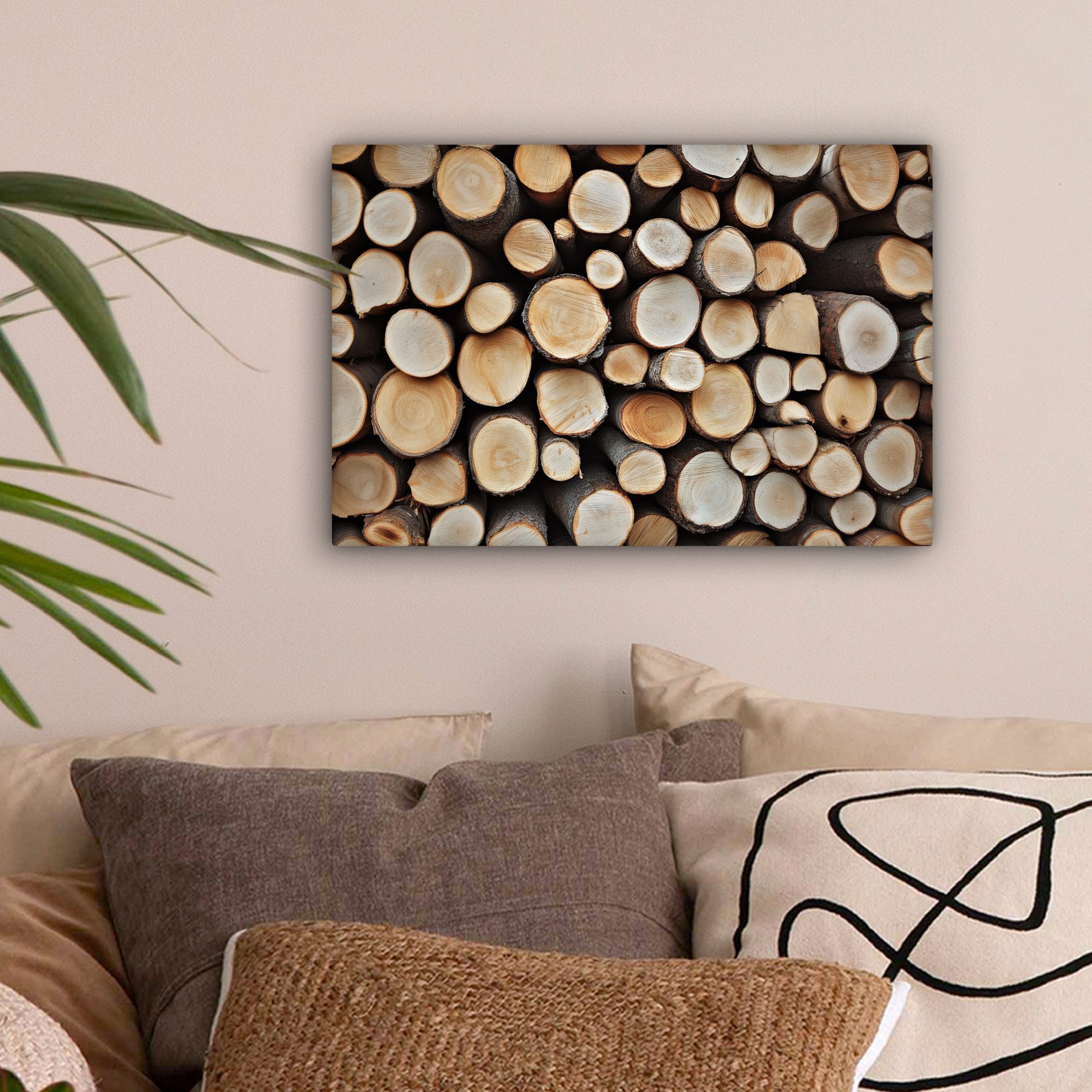 OneMillionCanvasses® Leinwandbild Holz - Baumstämme - Textur, Fotodruck (1 günstig online kaufen