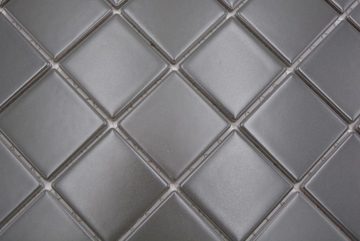Mosani Mosaikfliesen Keramik Mosaik Fliese grau metall matt Fliesenspiegel