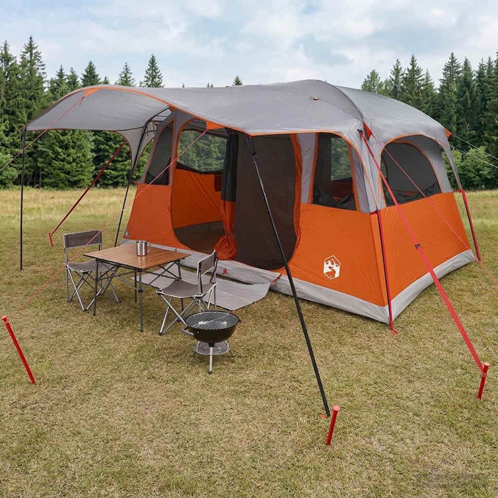 vidaXL Tunnelzelt Tunnelzelt mit Dach Grau und Orange 427 x 305 x 205 cm, (1 tlg)