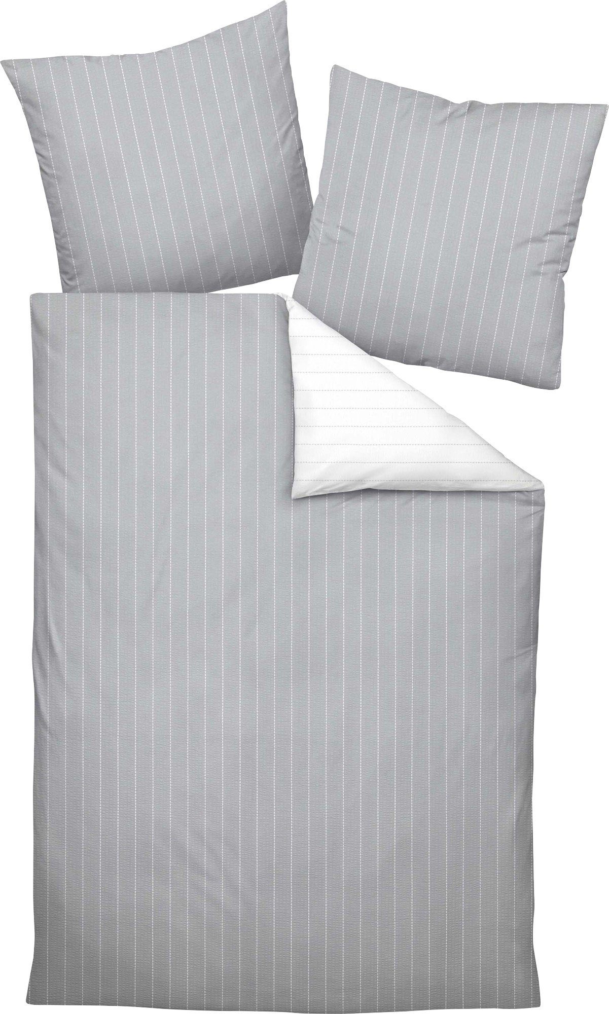 Janine Bettwäsche Wendebettwäsche, Seersucker, Mako-Soft-Seersucker Streifen