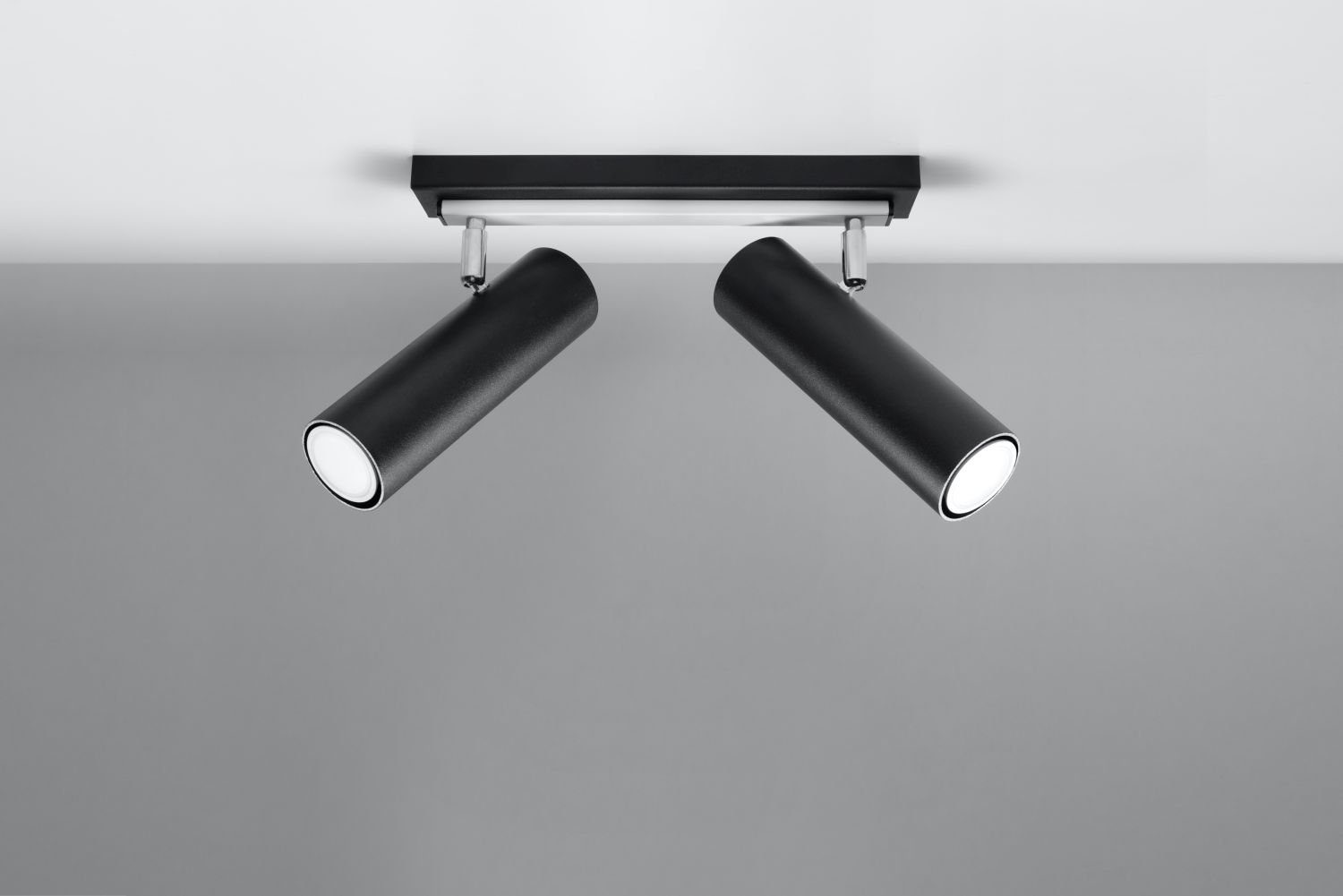 Metall DUCCIA, Deckenlampe L:30cm Schwarz GU10 Flur Licht-Erlebnisse Küche 2x ohne Leuchtmittel, Wohnzimmer Deckenstrahler