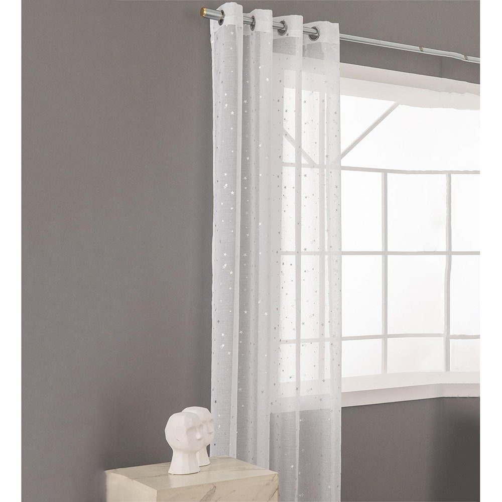 Vorhang Weiße transparente Vorhänge, mit Ösen, luftige Fensterbehandlungen,  Juoungle