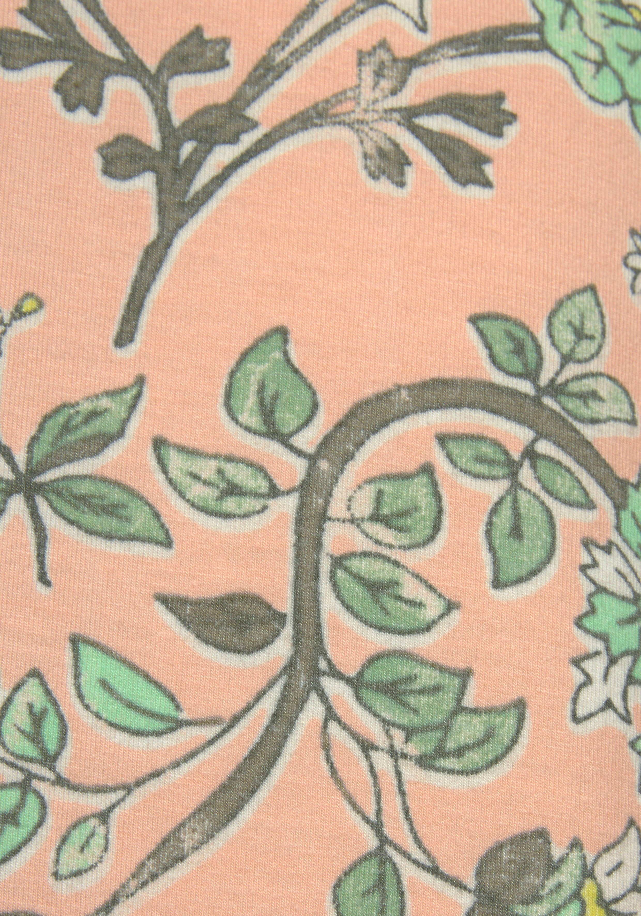 Blumen Nachthemd Allover-Druck LASCANA im nude-schilfgrün