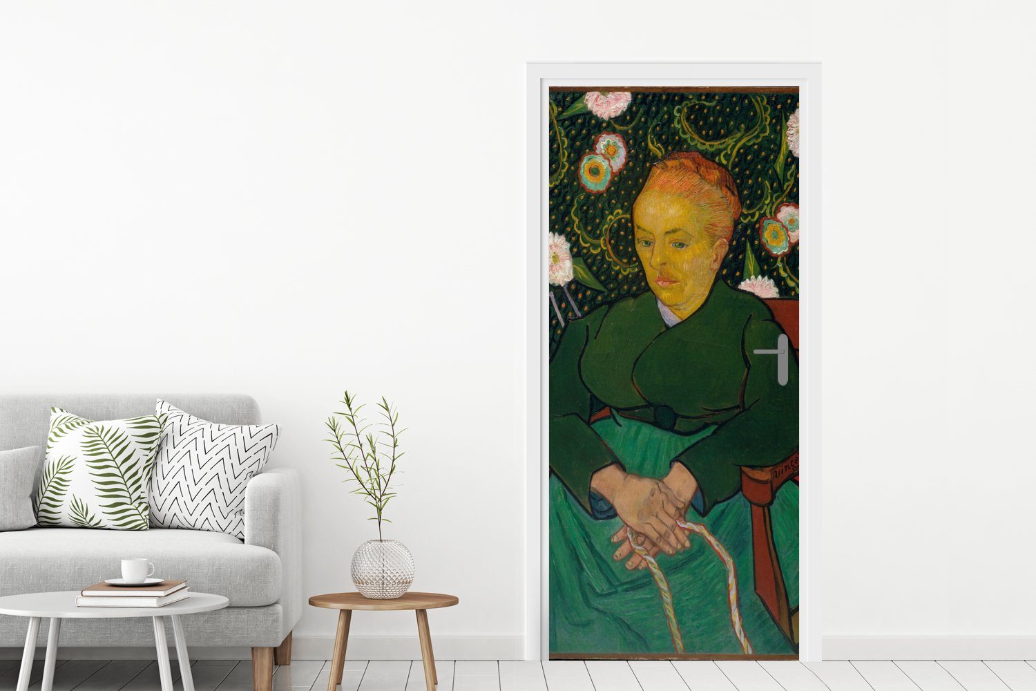 MuchoWow Türtapete Porträt von (1 St), Augustine Fototapete für Roulin Tür, Gogh, cm van bedruckt, 75x205 - Türaufkleber, Matt, Vincent