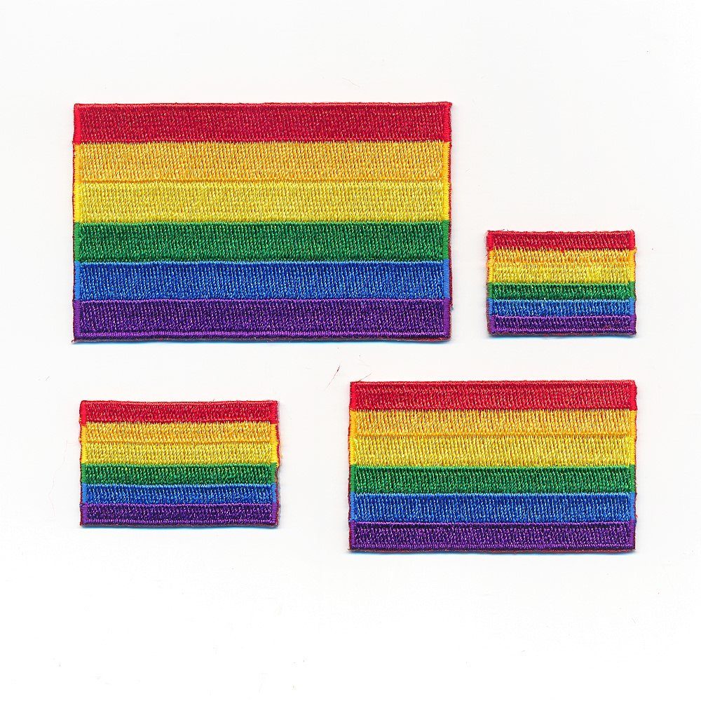 hegibaer Aufnäher 4 Regenbogen Flaggen LGBT Pride Gay Patch Aufnäher Aufbügler Set 1281, (Set, 4-tlg., 4 Teilig), 4 verschiedene Größen