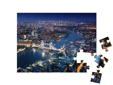 puzzleYOU Puzzle London bei Nacht, 48 Puzzleteile, puzzleYOU-Kollektionen Brücken, Skylines, 500 Teile, Schwierig