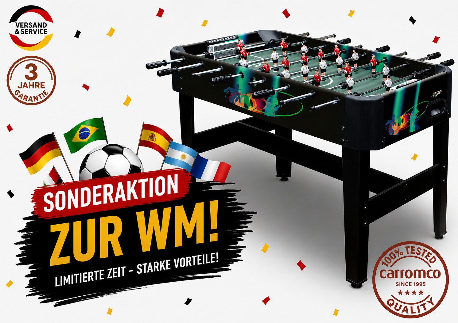 Kickertisch Tucana-XT Tischfußball, Kicker für Kinder, Jugendliche & Erwachsene