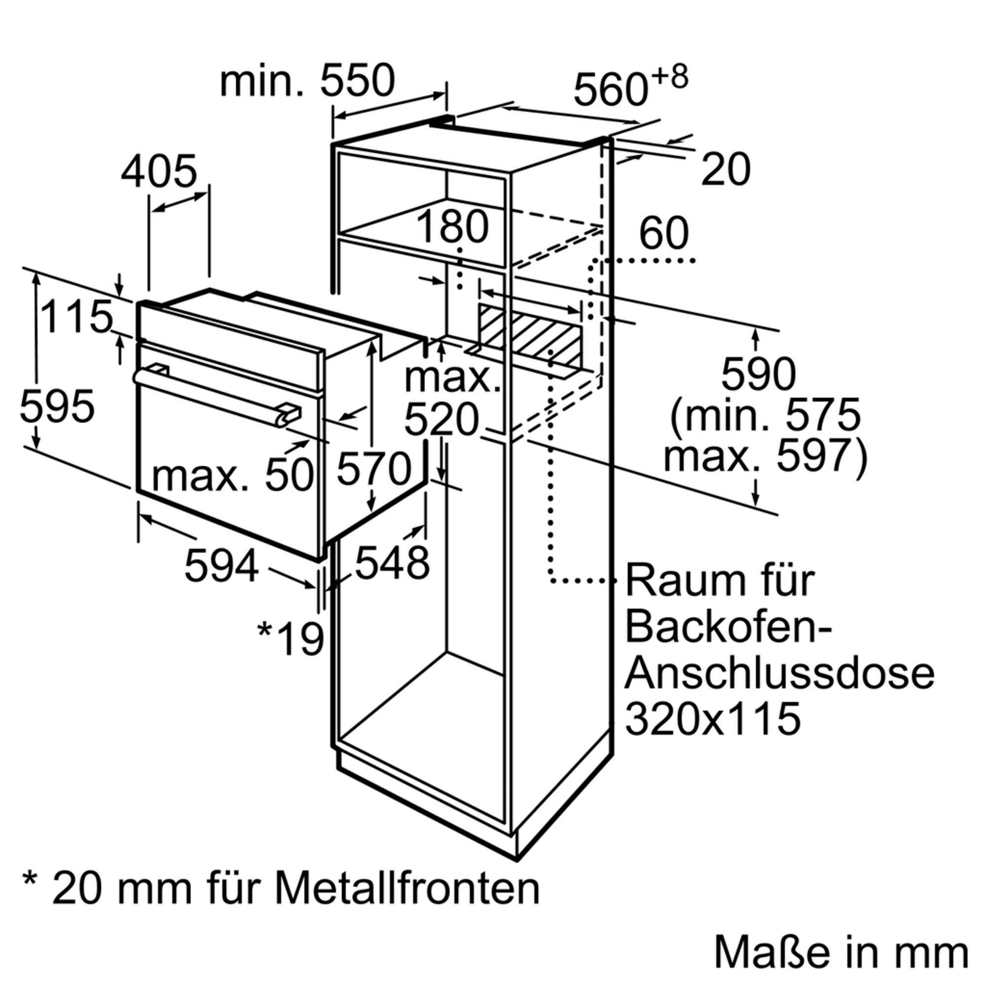 SIEMENS Backofen-Set EQ112EA01Z, mit Teleskopauszug nachrüstbar
