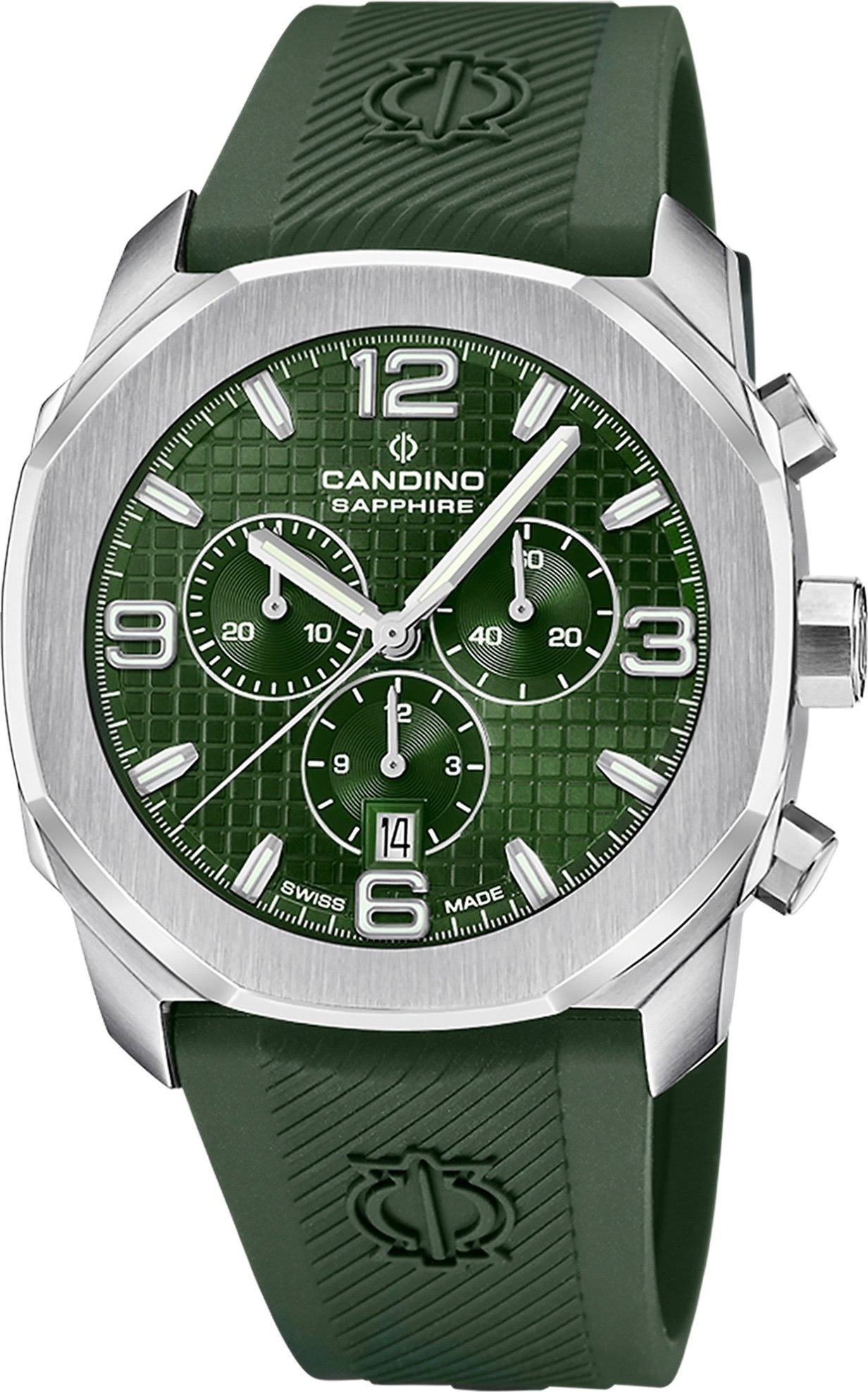 Chronograph Candino Herrenuhr Kautschuk grün Candino