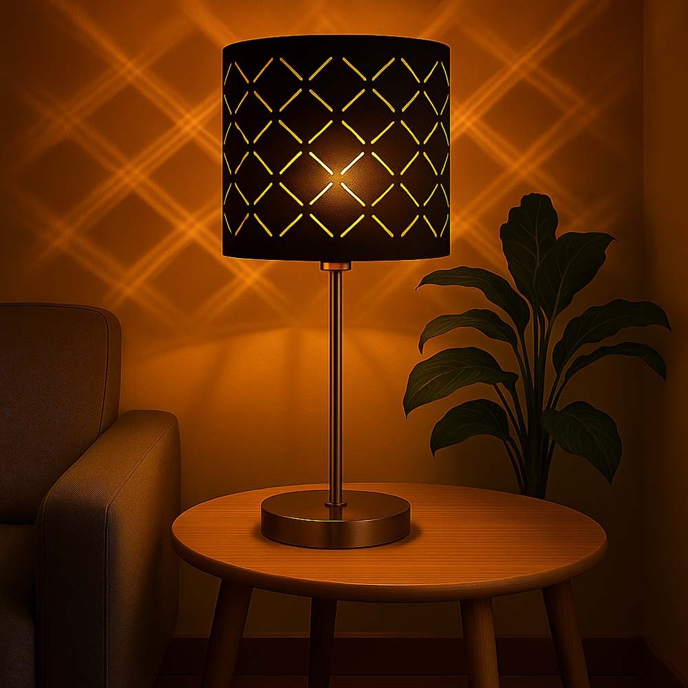 GLOBO LIGHTING Tischleuchte, Leuchtmittel nicht inklusive, 2er Set Tisch Lampen schwarz Wohn Schlaf Zimmer Beleuchtung Lese