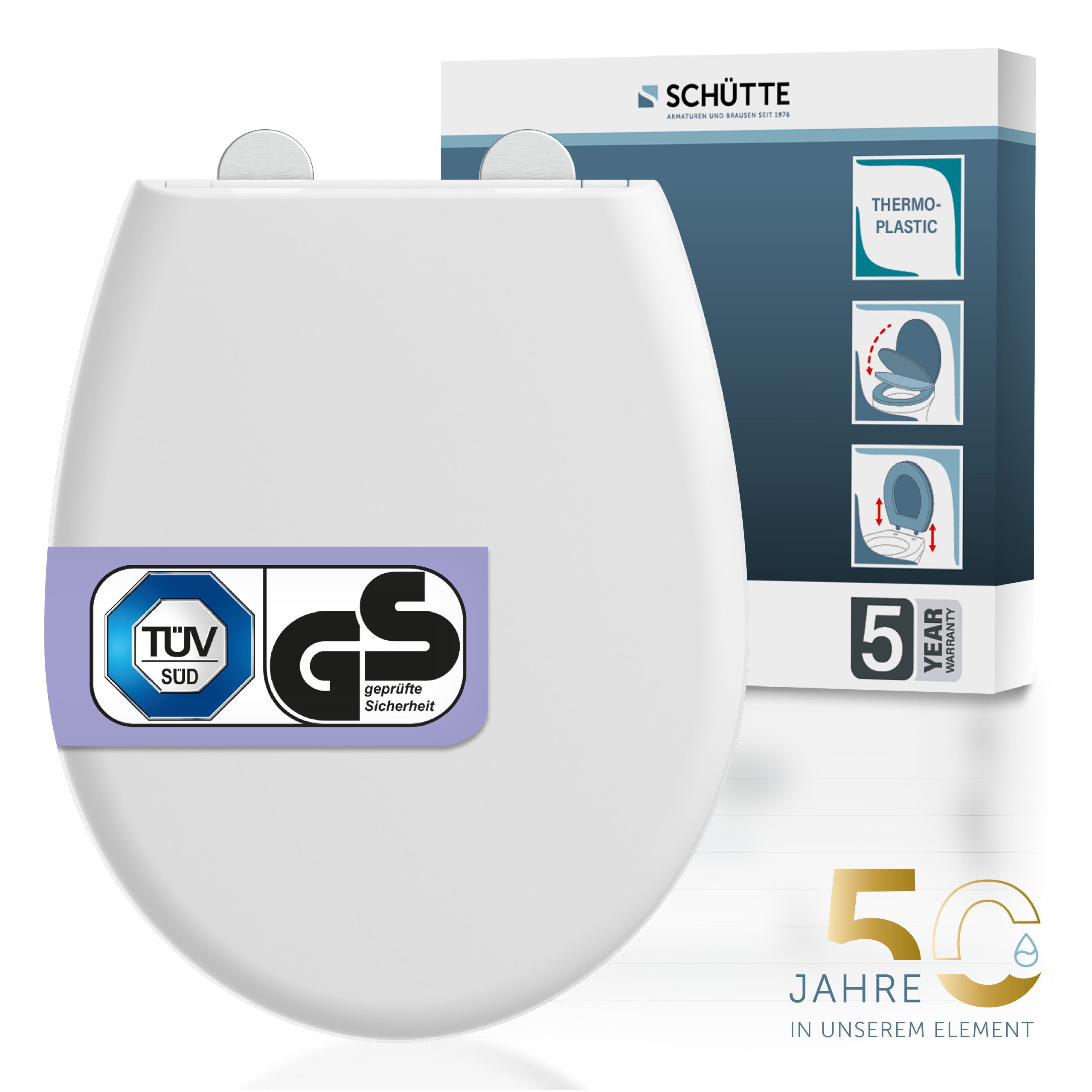 Schütte WC-Sitz WHITE PREMIUM, Thermoplast, Absenkautomatik, Schnellverschl günstig online kaufen