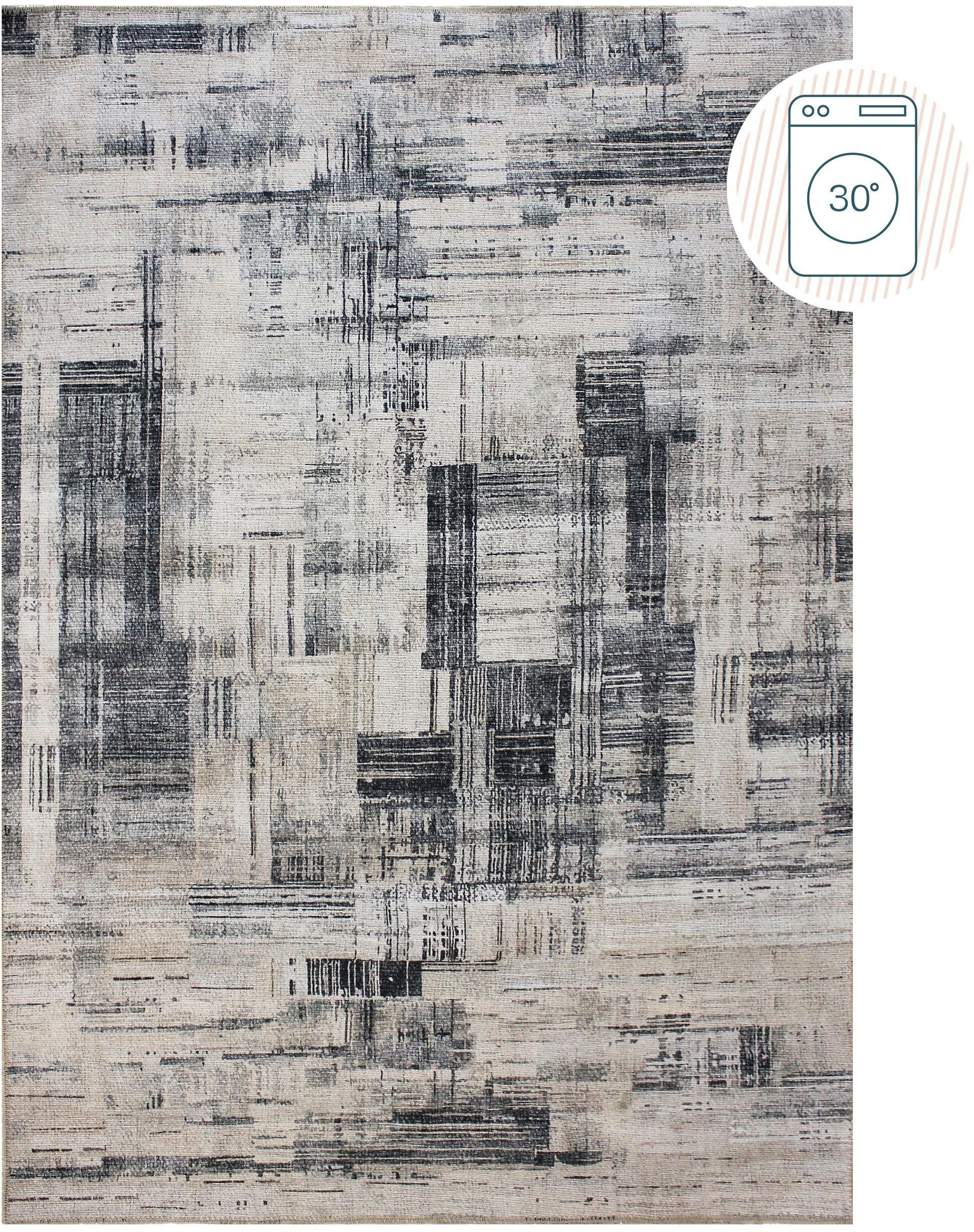 FLAIR RUGS Teppich Silas, rechteckig, Höhe: 4 mm, Waschbarer Abstrakter Teppich