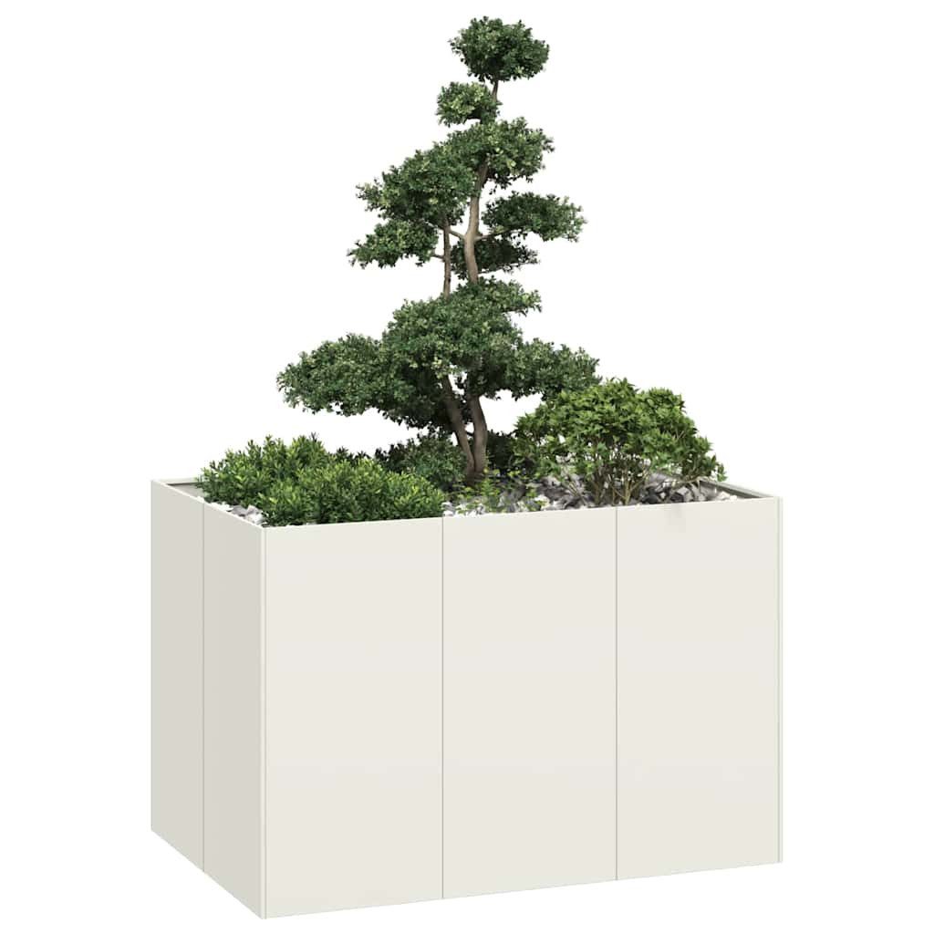 vidaXL Hochbeet 120 x 80 x 80 cm Pflanzgefäß Weiß 120x80x80 cm Stahl