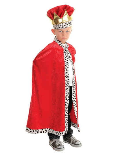 Underwraps Kostüm König Umhang für Kinder, Märchenhafter Umhang mit Krone für Jungen und Mädchen