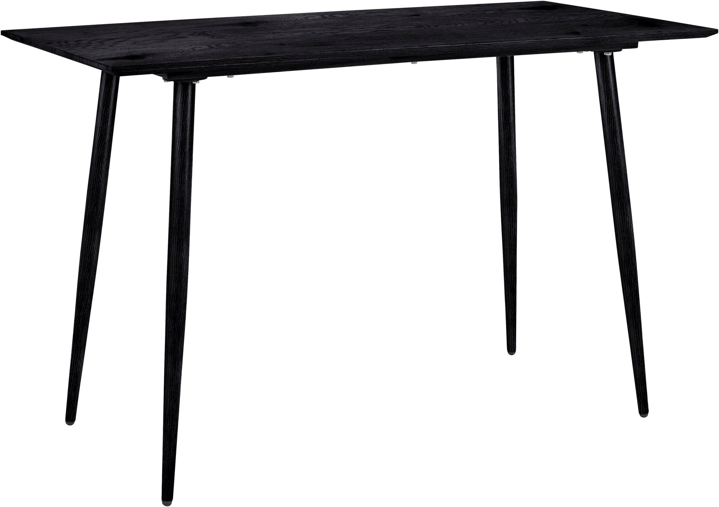 loft24 Schreibtisch Matcha, Tischplatte aus MDF in Marmoroptik, Metallbeine, Breite 110 cm schwarz | schwarz