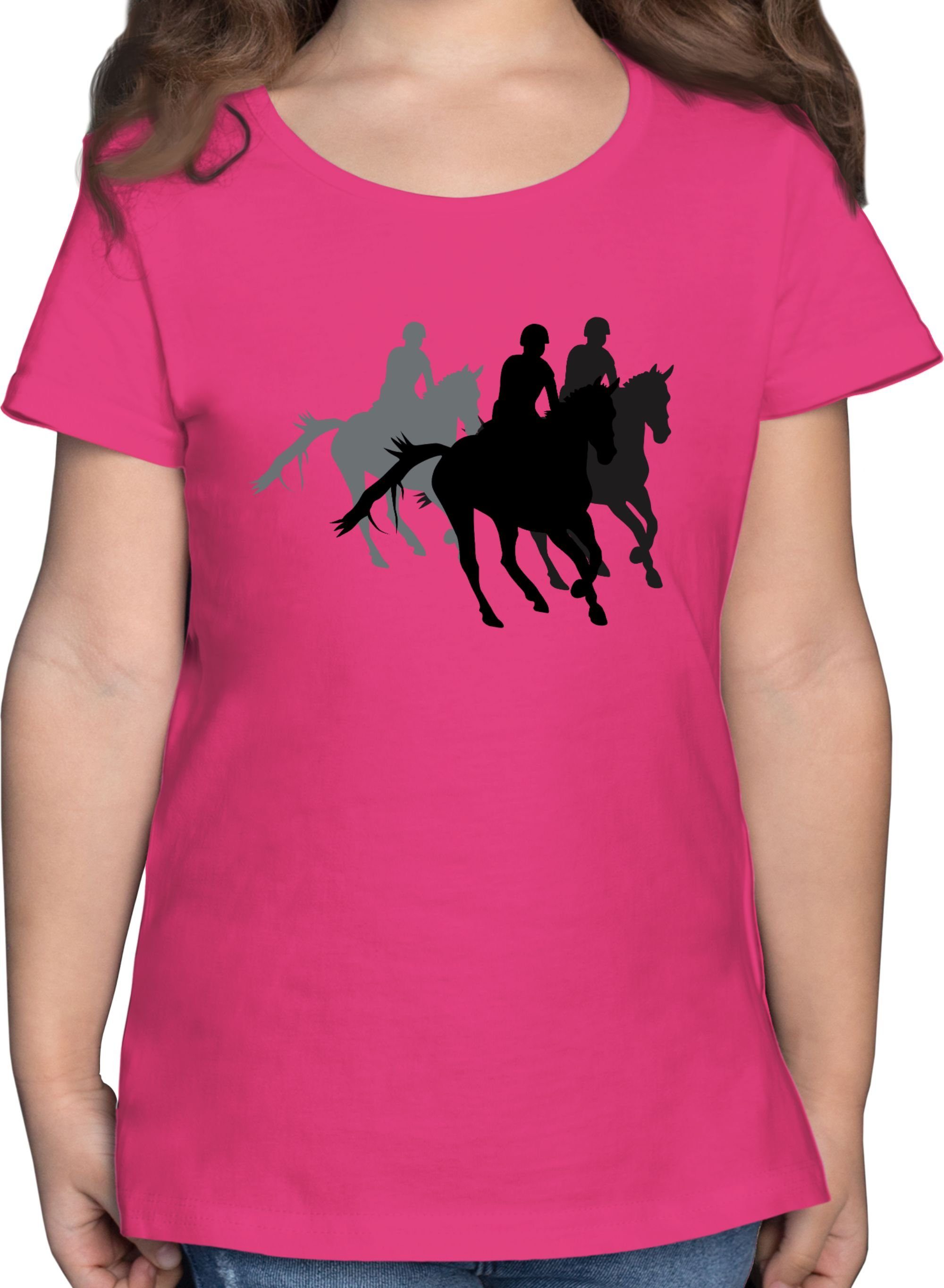 Shirtracer T-Shirt Freizeitreiten Ausreiten Reiten Pferd 1 Fuchsia