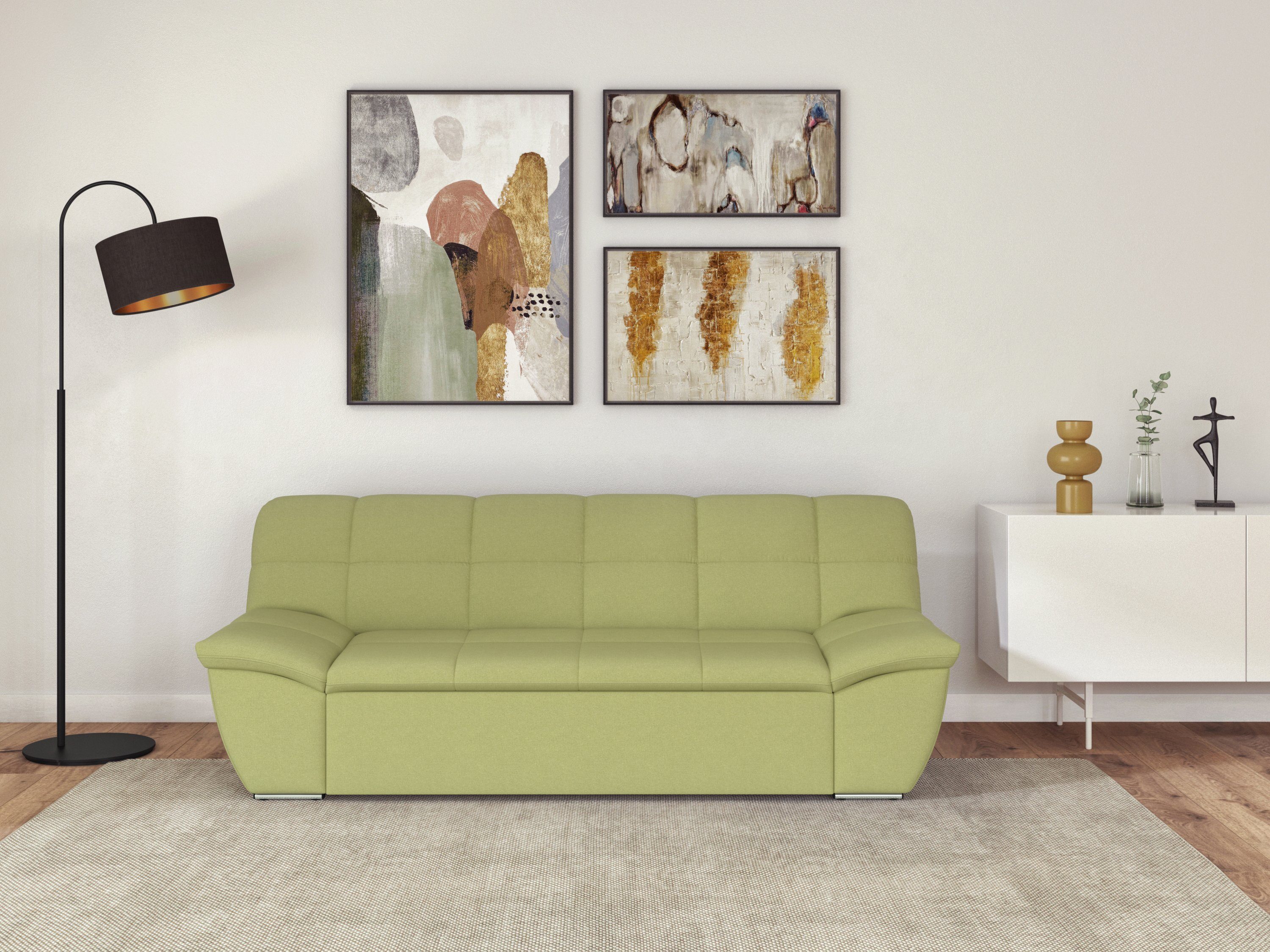 DOMO collection 2-Sitzer SPLASH Breite 211 cm, moderne Sitz- und Rückensteppung, komfortabel, flache Armlehnen zum Entspannen