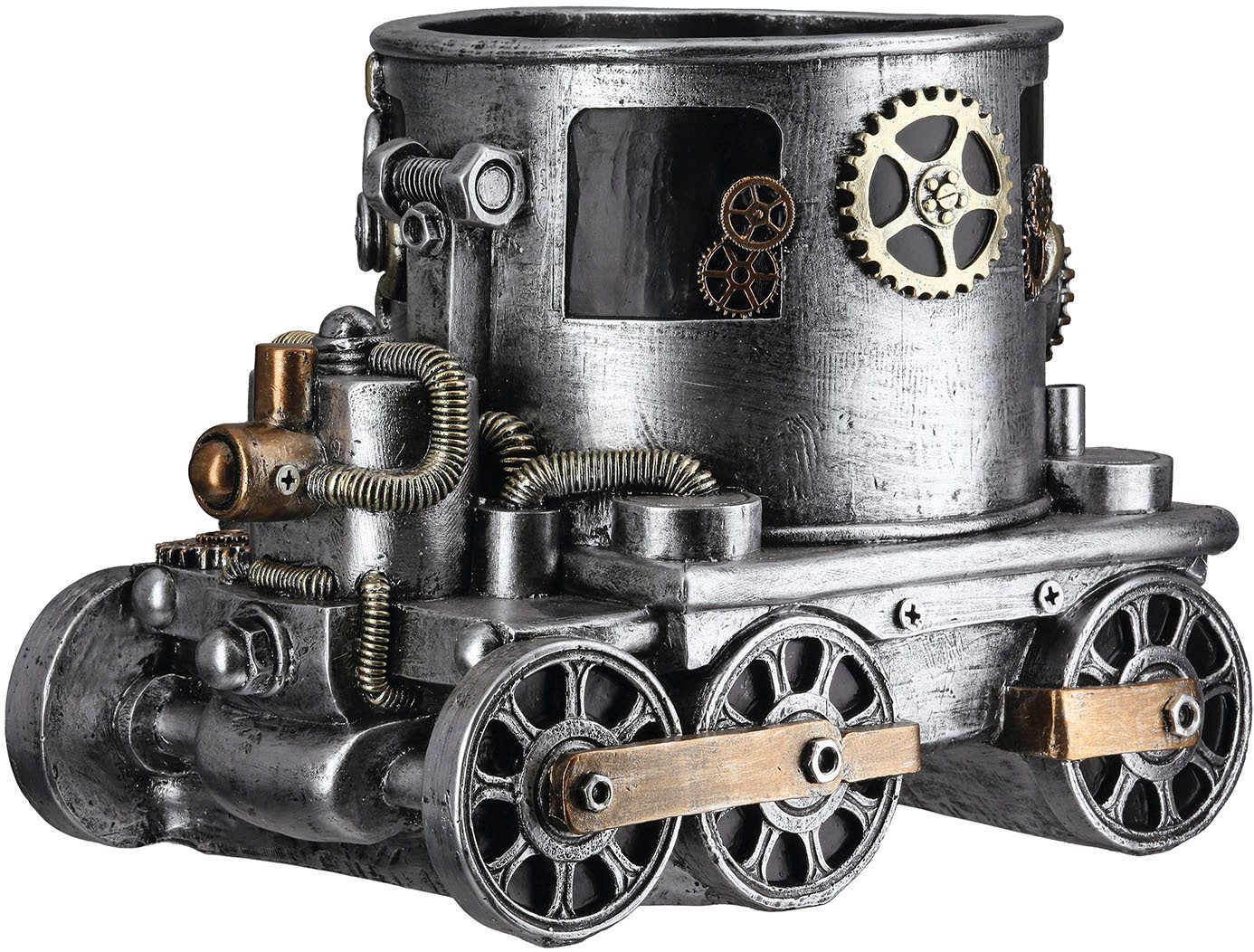 GILDE Übertopf Übertopf Lokomotive Steampunk Engine planter (1 St)