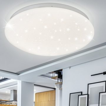 Globo LED Deckenleuchte, LED-Leuchtmittel fest verbaut, Warmweiß, Deckenlampe Deckenleuchte Esszimmerlampe Sterneffekt Metall rund LED