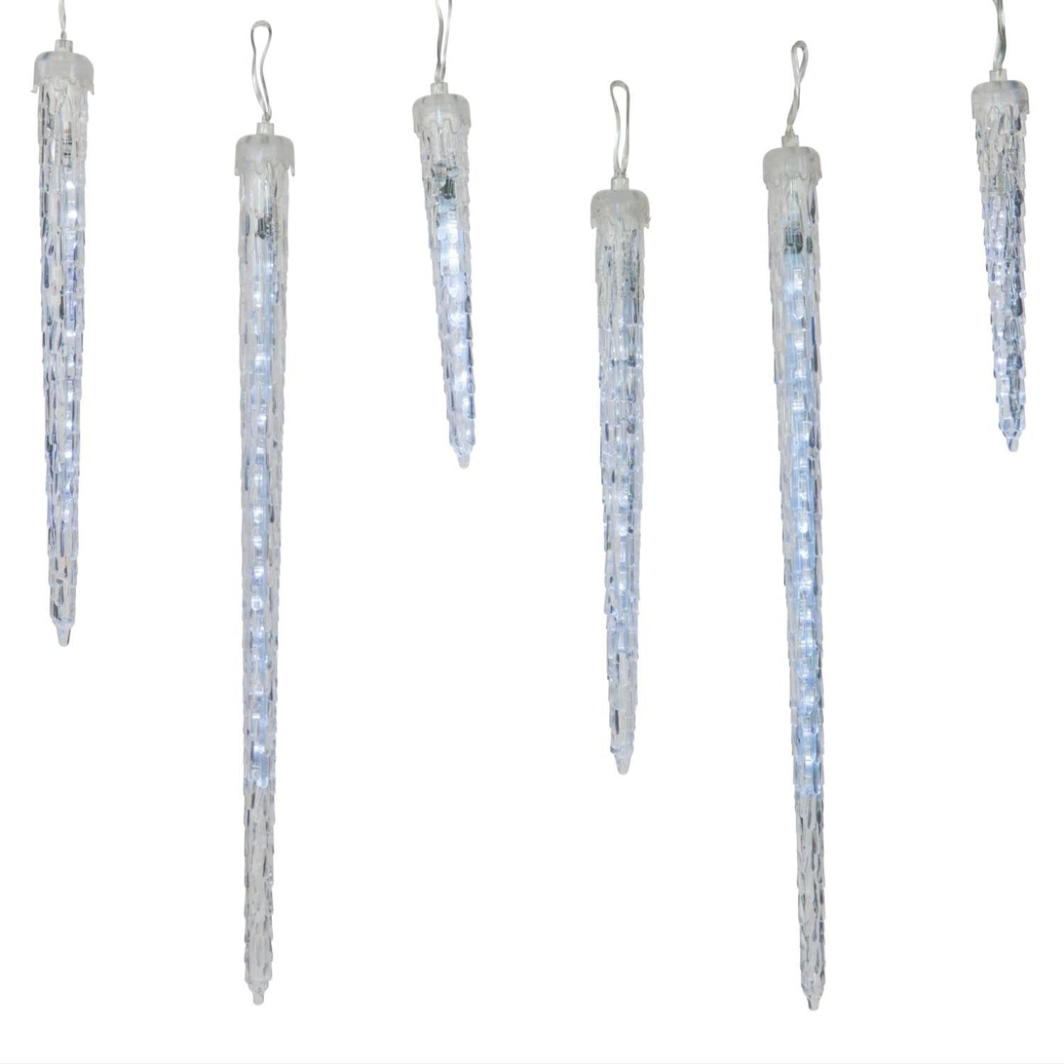 MARELIDA LED-Lichterkette LED Lichterkette 6 Eiszapfen Schneefalleffekt Snowfall Weihnachtsdeko, 76-flammig