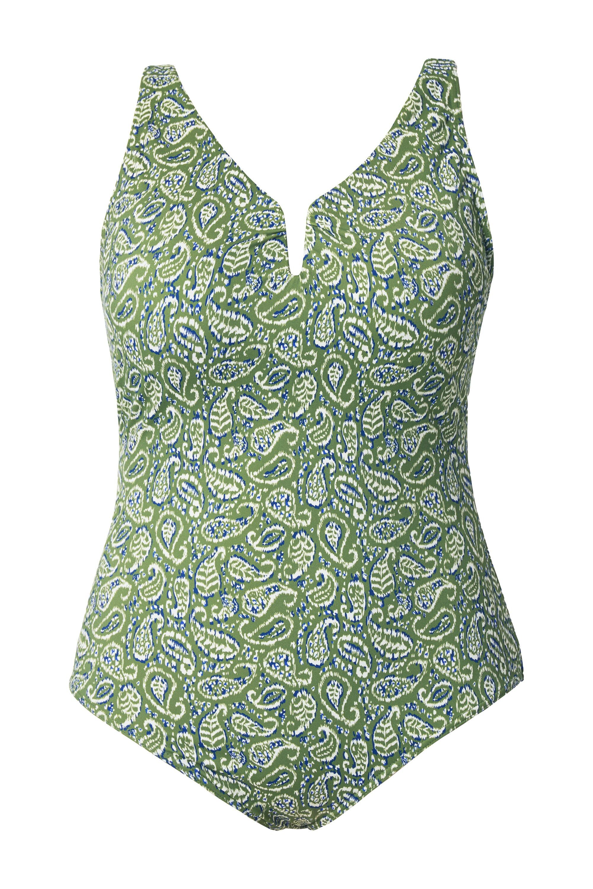 Studio Untold Badeanzug Badeanzug Schlitz am V-Ausschnitt Softcups