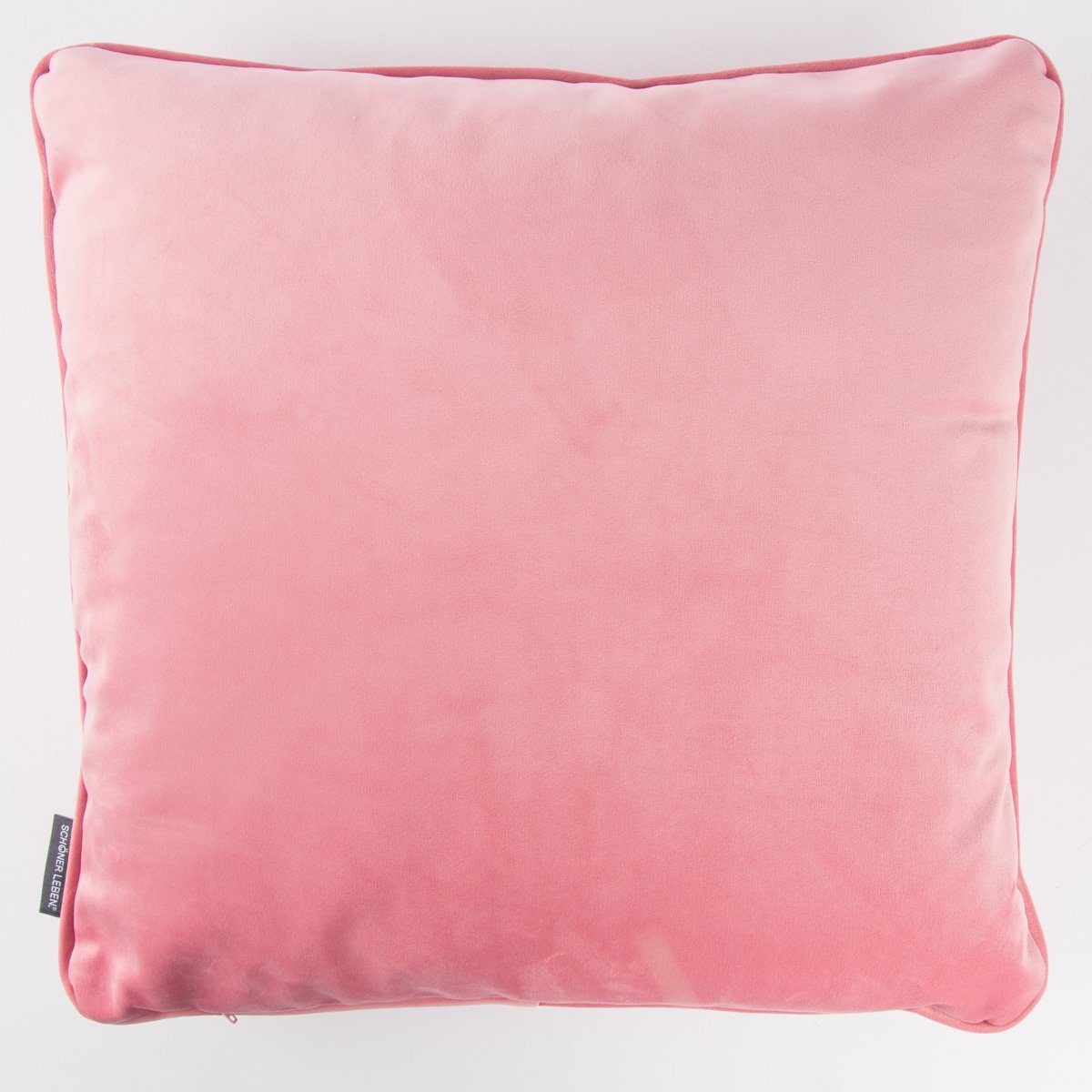 SCHÖNER LEBEN. Dekokissen Samtkissen mit Keder und Federfüllung rosa ...