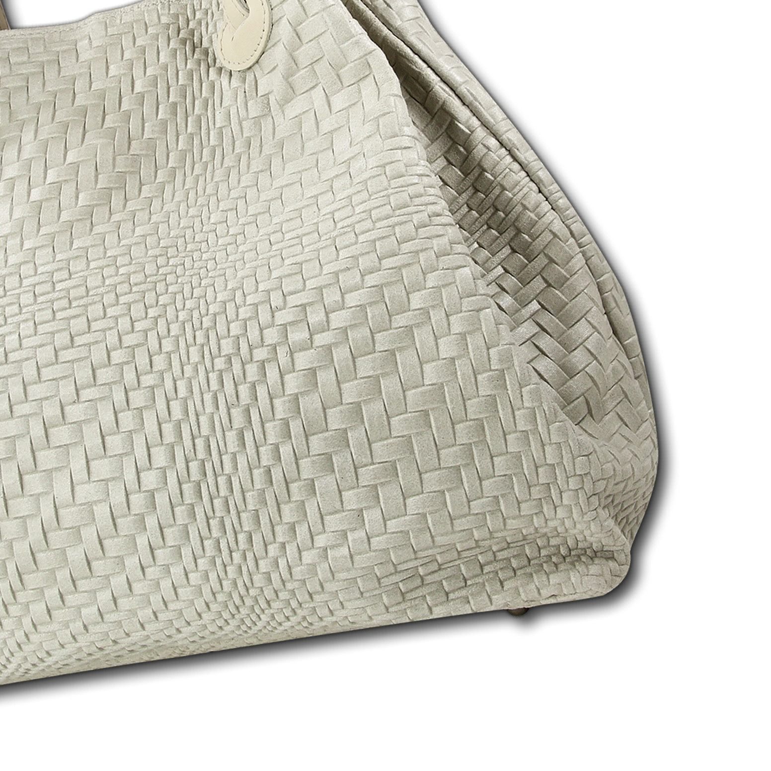 Toscanto Handtasche Toscanto Tasche geprägtes abstraktes (Handtasche), Damen Leder Handtasche, Umhängetasche, beige ca. 31cm
