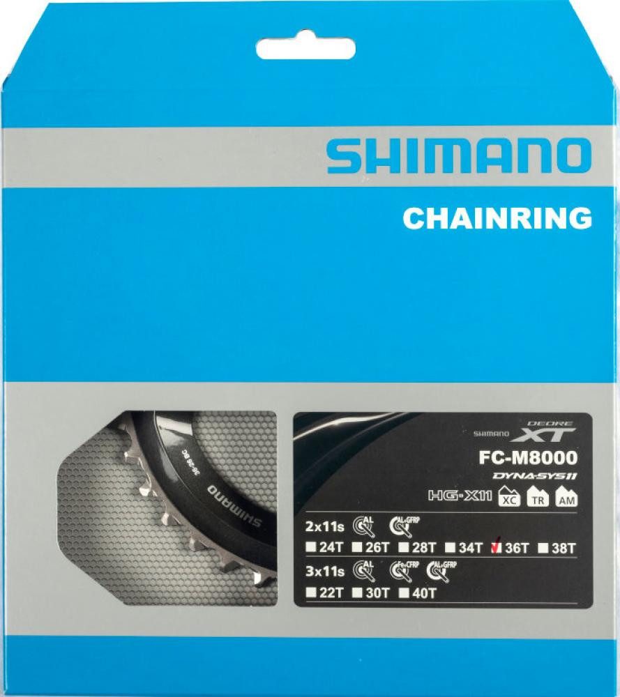 Kettenschaltung SHIMANO Kettenblatt DEORE XT FC-M8000 36 Zähne - präziser Antrieb für