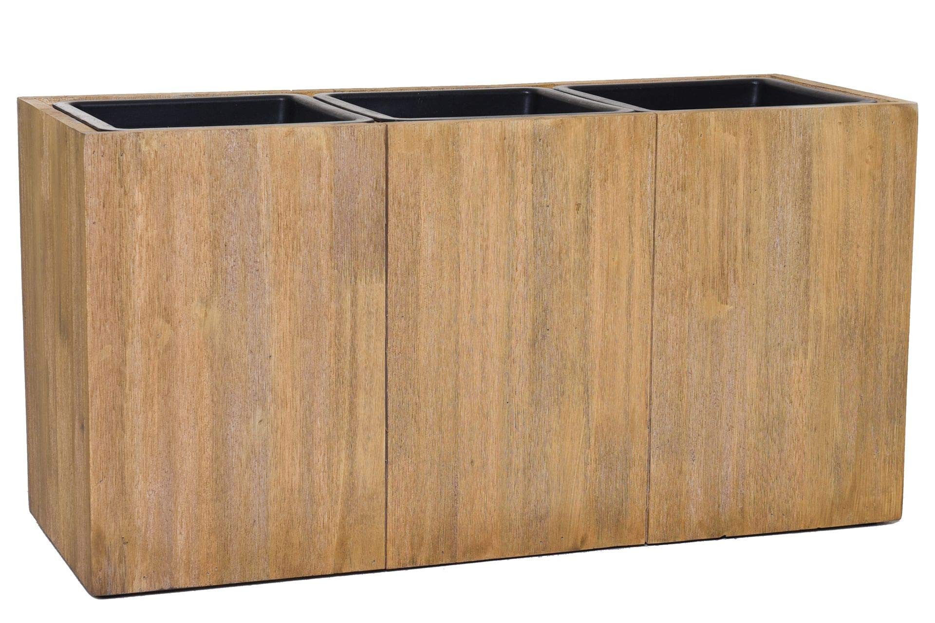 VIVANNO Pflanzkübel Holz MAXI Kasten - Braun Maserung (1 St), 64x25x35 cm