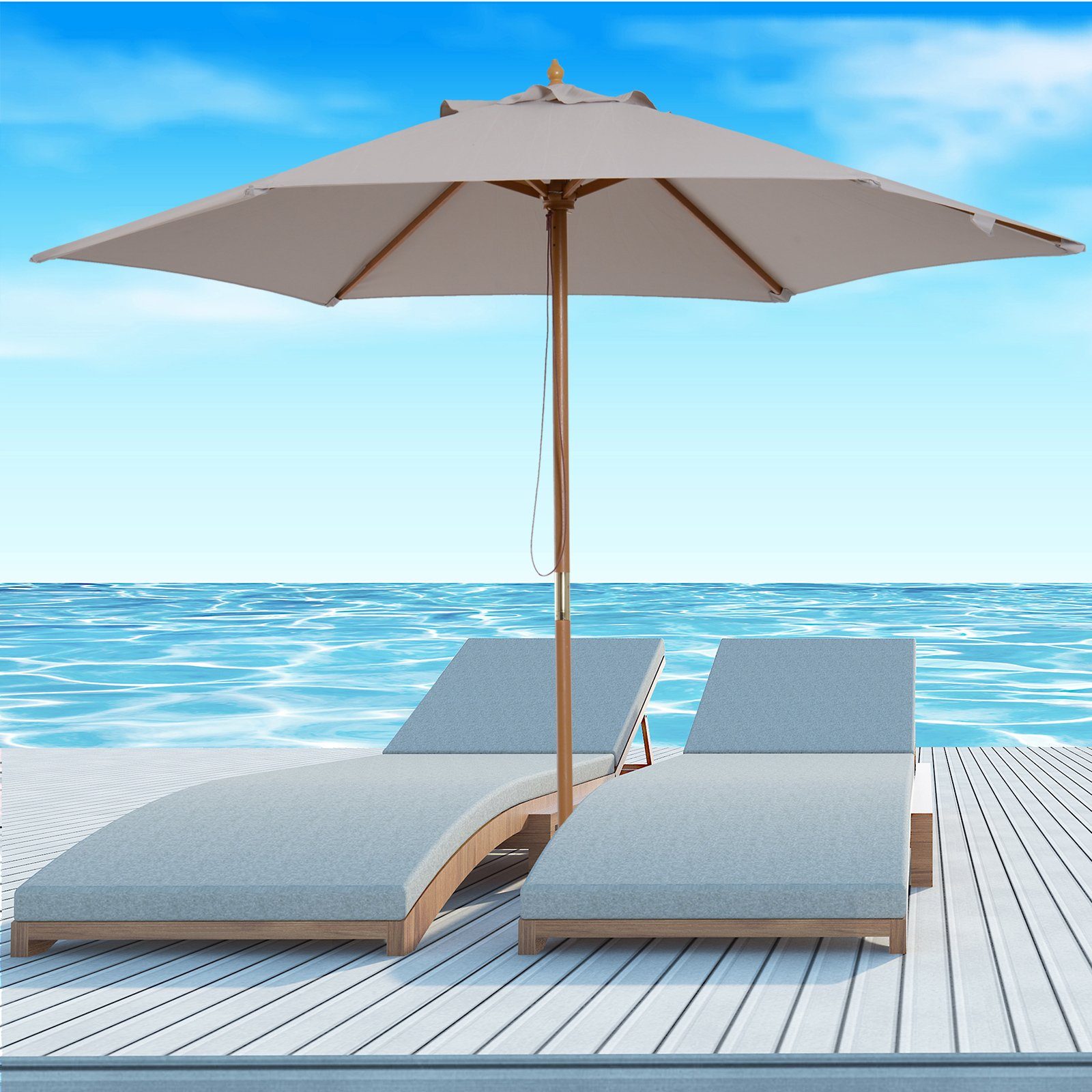 Outsunny Sonnenschirm Sonnenschirm 3-stufig verstellbar günstig online kaufen