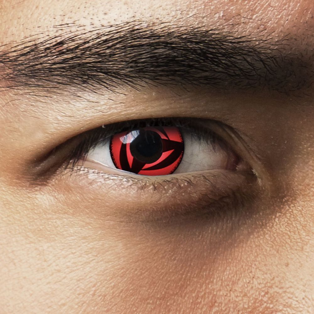 aricona Motivlinsen Farbige Sharingan Mangekyou Kontaktlinsen Cosplay Naruto Kakashi Anime, ohne Stärke, 2 Stück