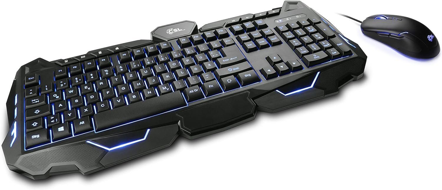 TECKNET Morpheus - Gaming Tastatur- und Maus-Set, Beleuchtete Tastatur und programmierbare Maus für maximale Leistung