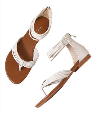 Rouemi Damen-Sommer-Sandalen, Strand-Mode-Flip-Flop-Sandalen Riemchensandale