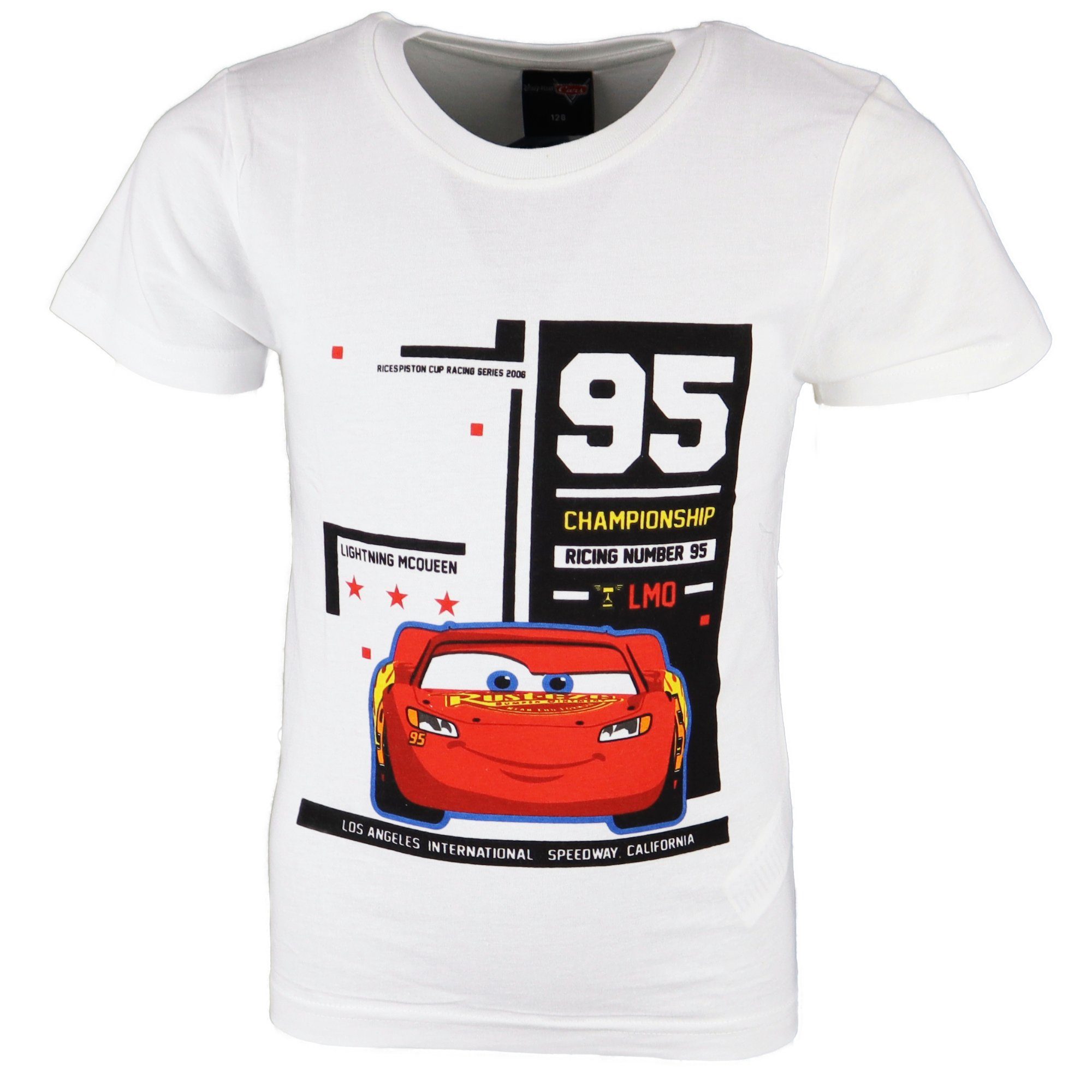 Disney Cars T-Shirt Disney Pixar Cars Lightning McQueen Kinder Jungen Shirt  Gr. 98 bis 128, 100% Baumwolle