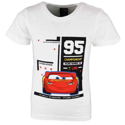 Disney Cars T-Shirt Disney Pixar Cars Lightning McQueen Kinder Jungen Shirt Gr. 98 bis 128, 100% Baumwolle