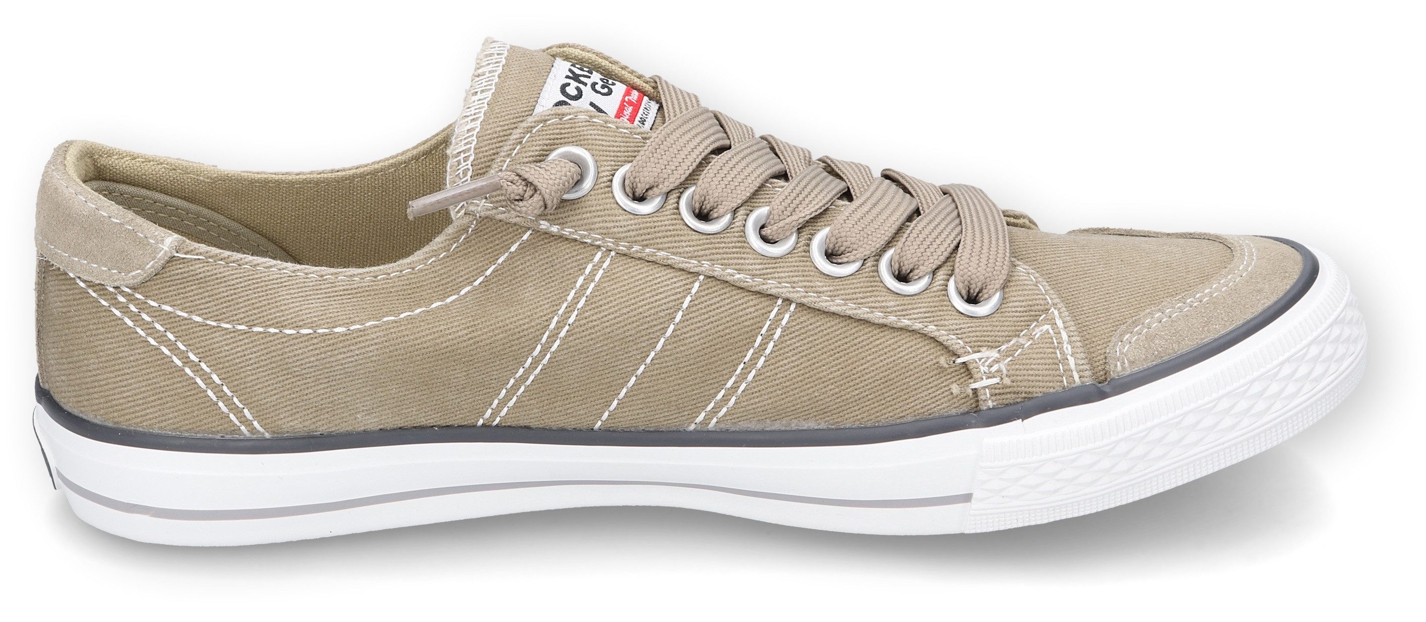 Dockers by Gerli Slip-On Sneaker, Freizeitschuh, Retro Sneaker, Fake Schnürung, in cooler Jeansoptik