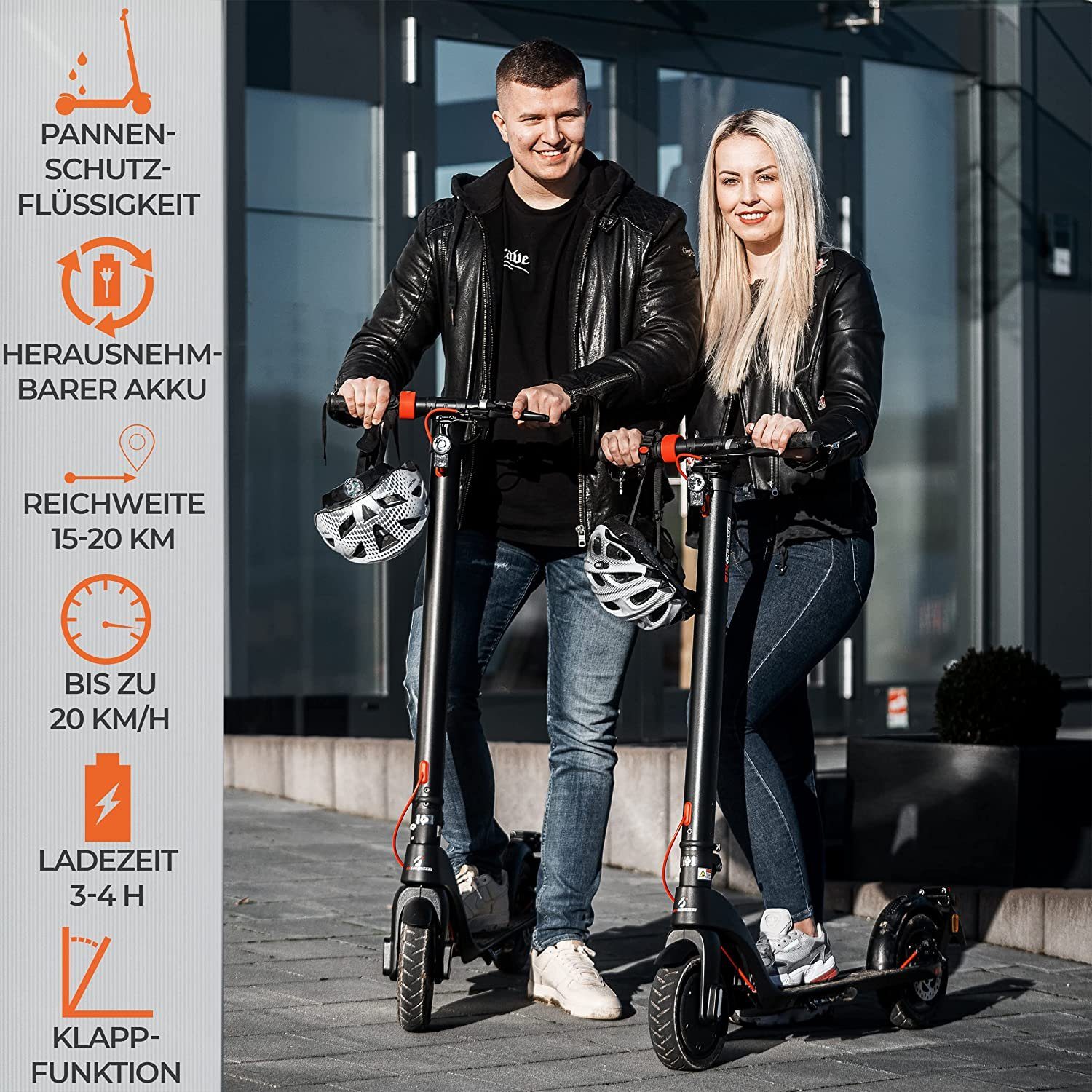Scoot One E-Scooter mit Straßenzulassung, Elektroscooter E7 Elektroroller, 20,00 km/h, klappbar, extra breiter Lenker, schnelle Lade Zeit