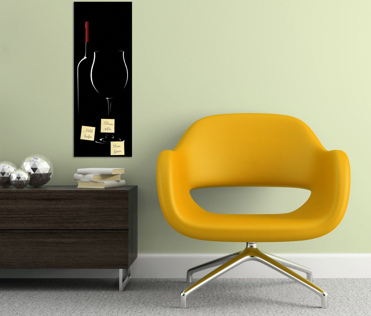 Wallario Memoboard Rotwein bei Nacht