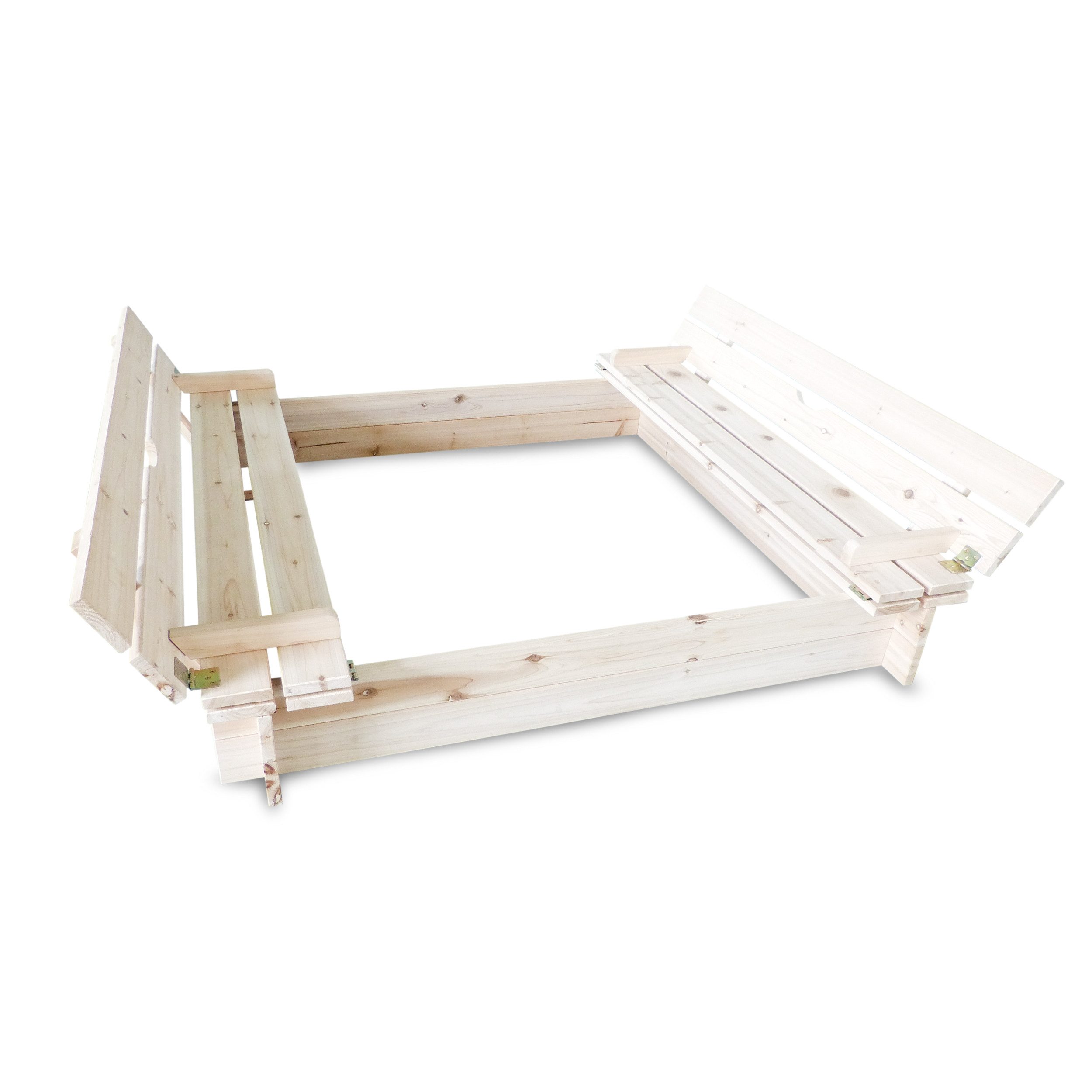 HABAU Sandkasten, mit Bank und Deckel, 120 x 120 cm